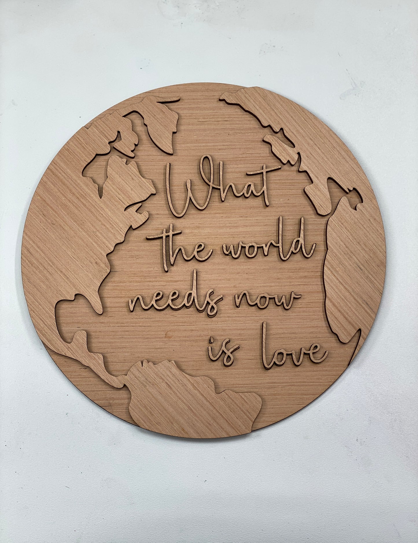 What The World Needs Now is Love Layered Laser Cut Wood Blank Cutout Door Hanger