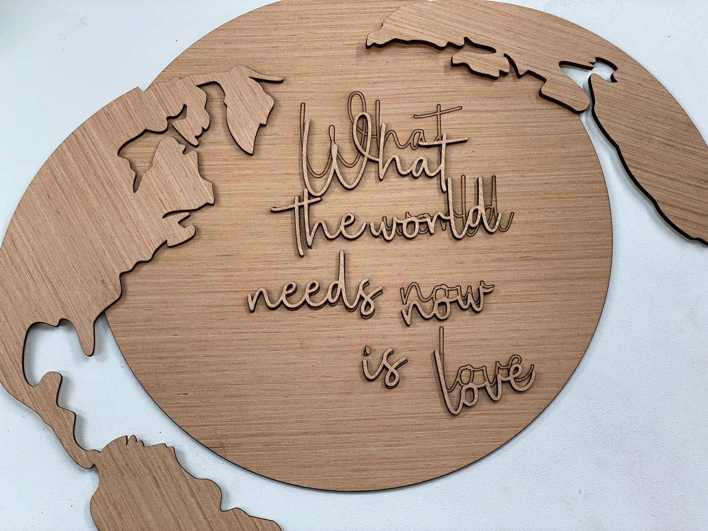 What The World Needs Now is Love Layered Laser Cut Wood Blank Cutout Door Hanger