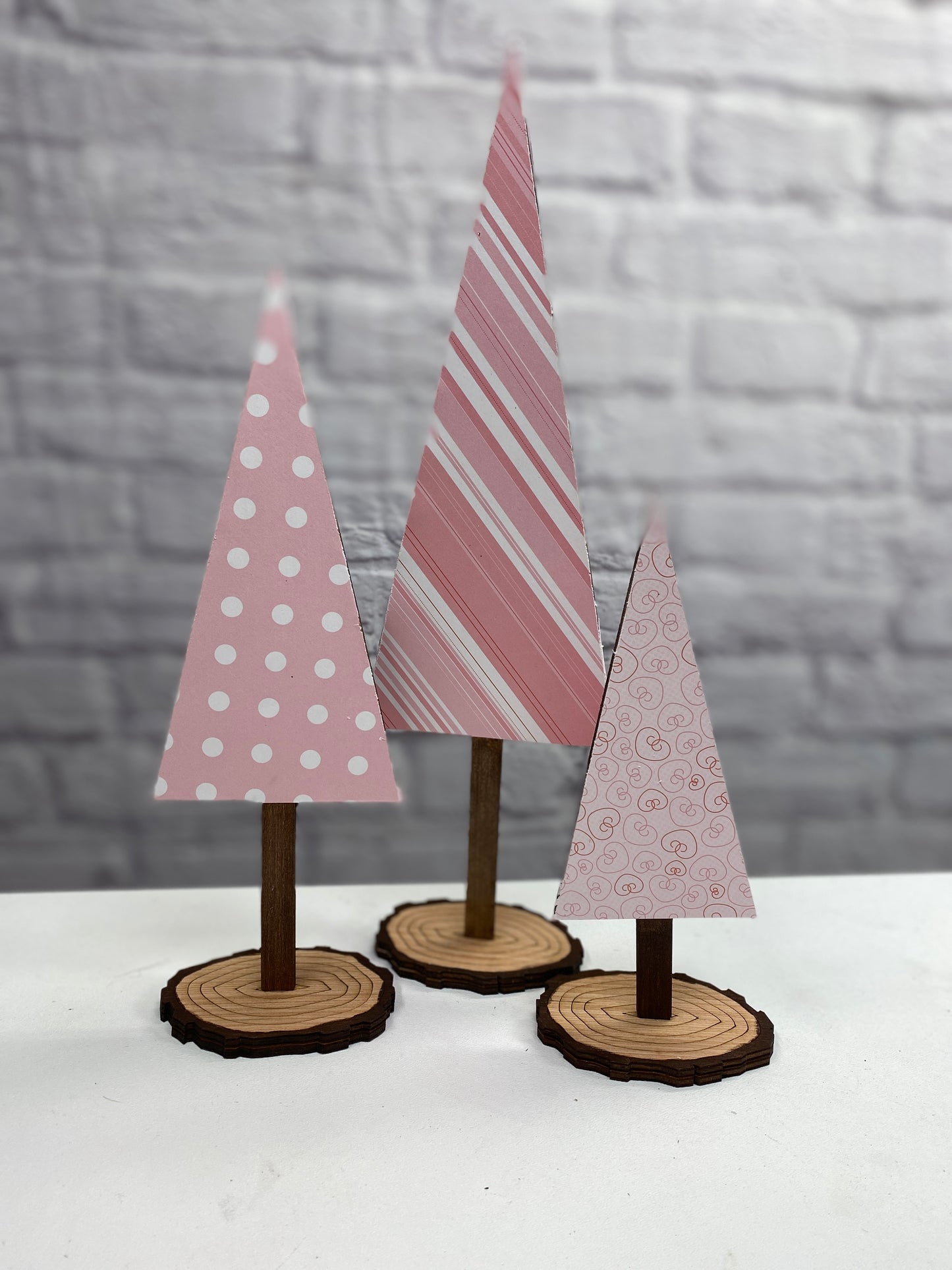 Tree w/ Base Single or Trio Laser Cut Wood Blank Cutout Door Hanger