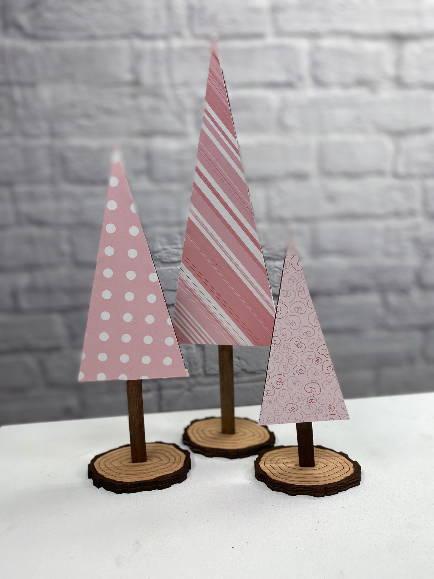 Tree w/ Base Single or Trio Laser Cut Wood Blank Cutout Door Hanger