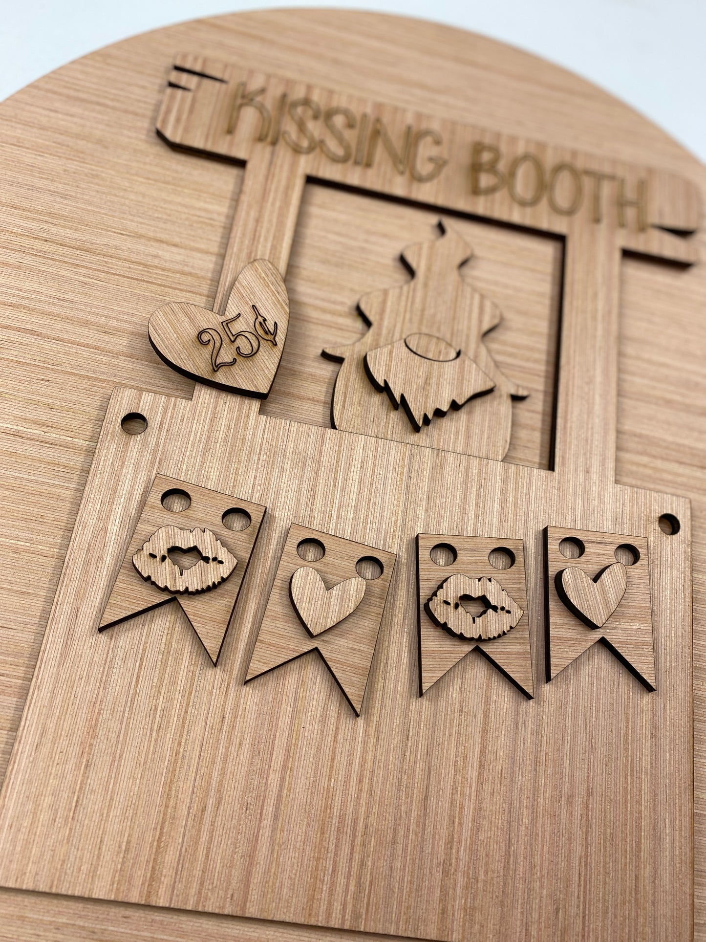 Kissing Booth Gnome 3D Laser Cut Wood Blank Cutout Door Hanger