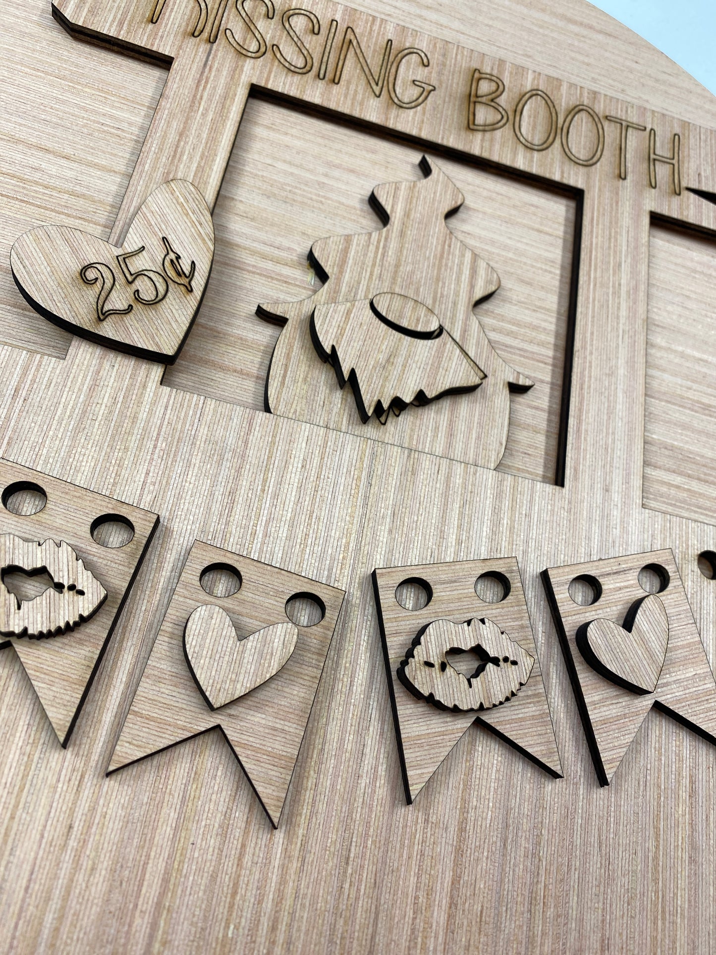 Kissing Booth Gnome 3D Laser Cut Wood Blank Cutout Door Hanger