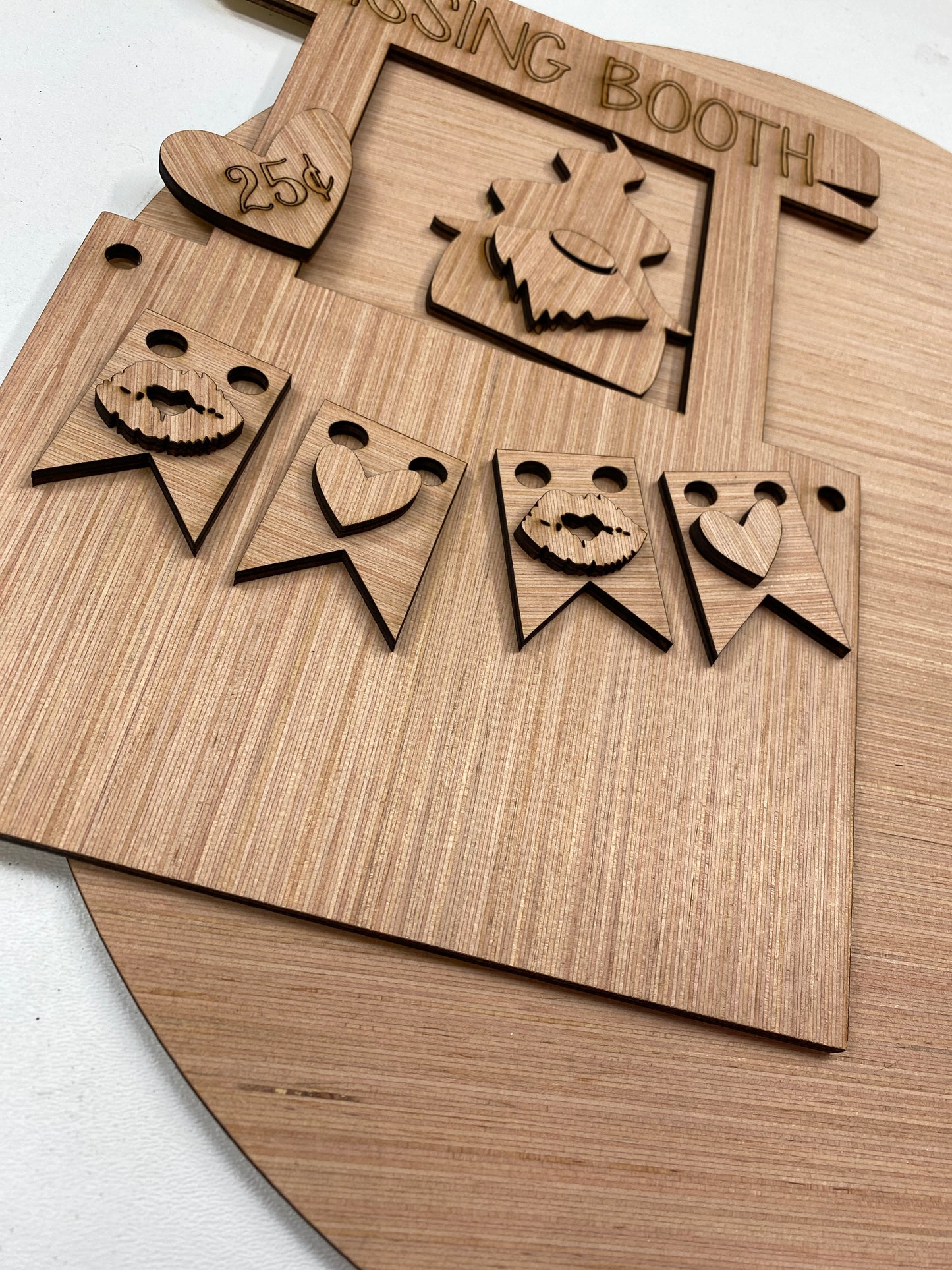 Kissing Booth Gnome 3D Laser Cut Wood Blank Cutout Door Hanger