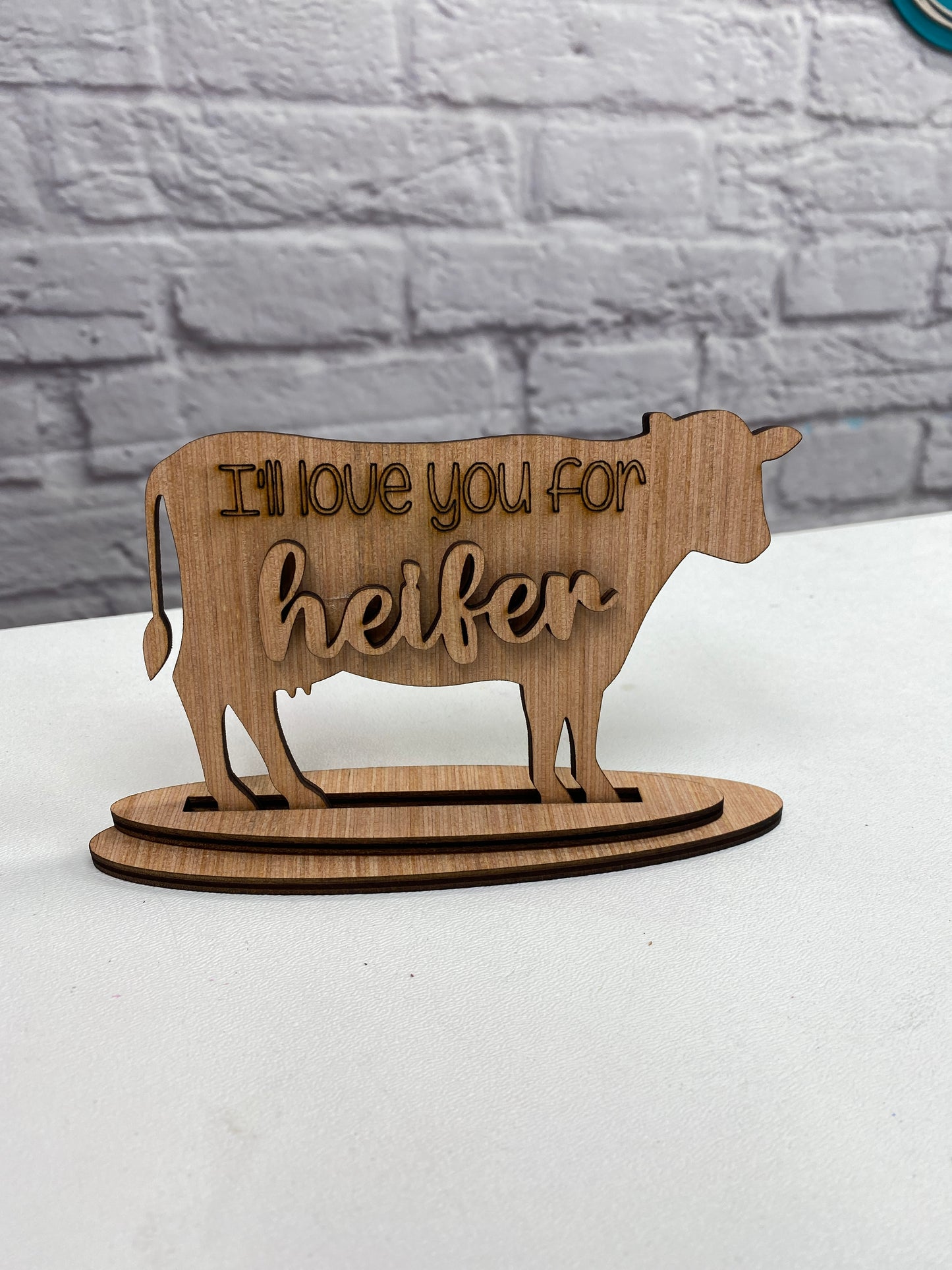 Farmhouse Cow Valentine Themed Tiered Tray Set Laser Cut Blank for DIY Project