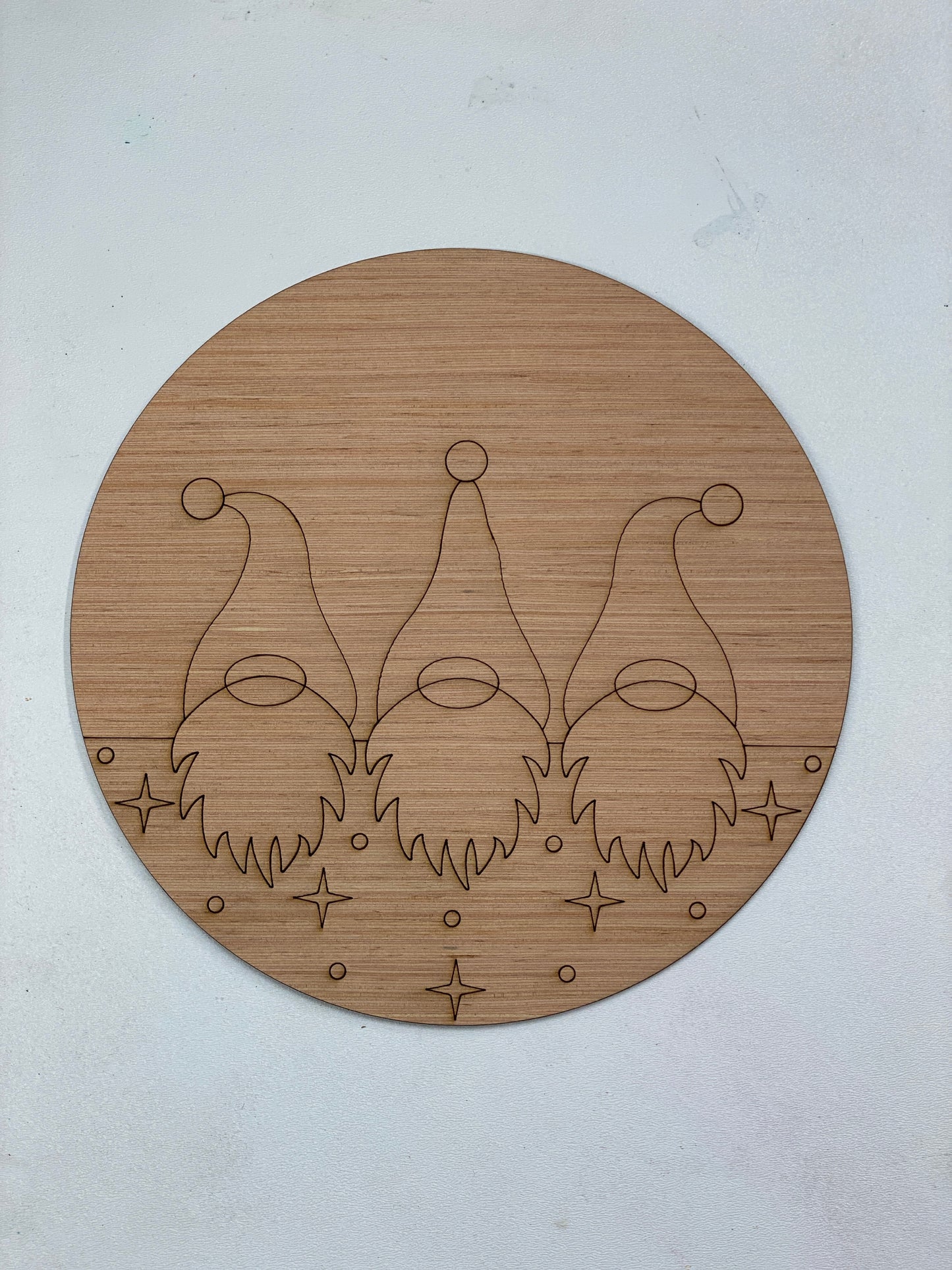 Gnome Trio 3D Laser Cut Wood Blank Cutout Door Hanger