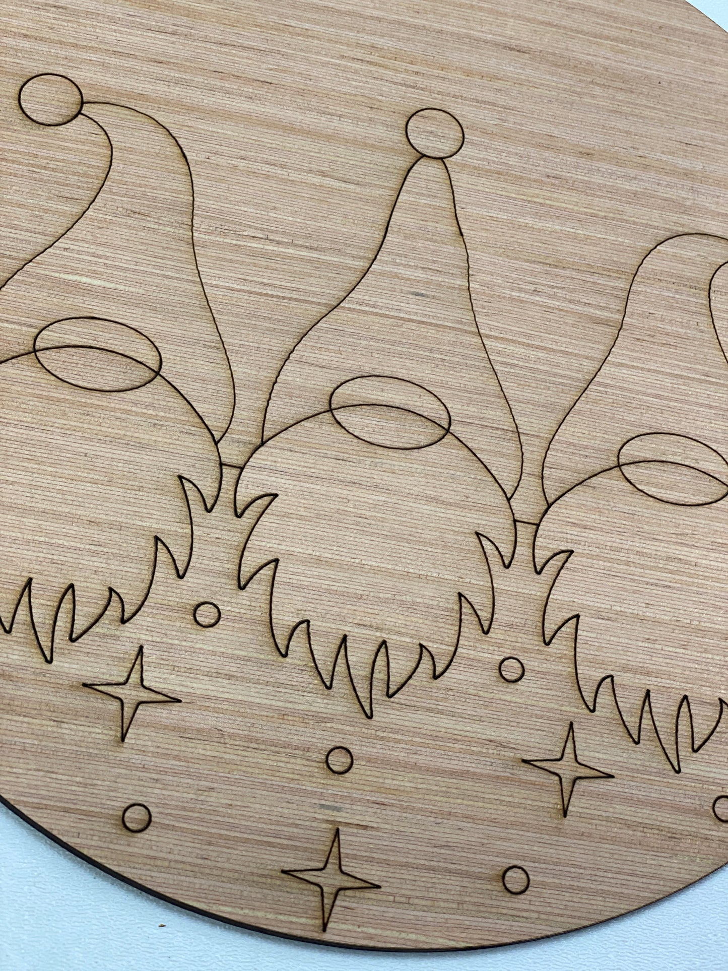 Gnome Trio 3D Laser Cut Wood Blank Cutout Door Hanger