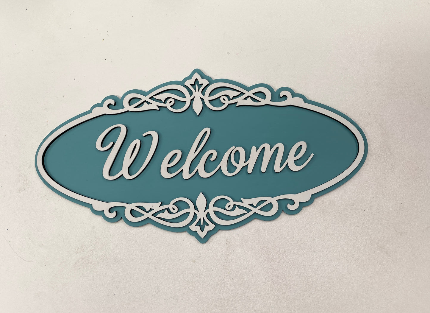 Scroll Fancy Oval Frame with Backer 3D Laser Cut Wood Blank Cutout Door Hanger
