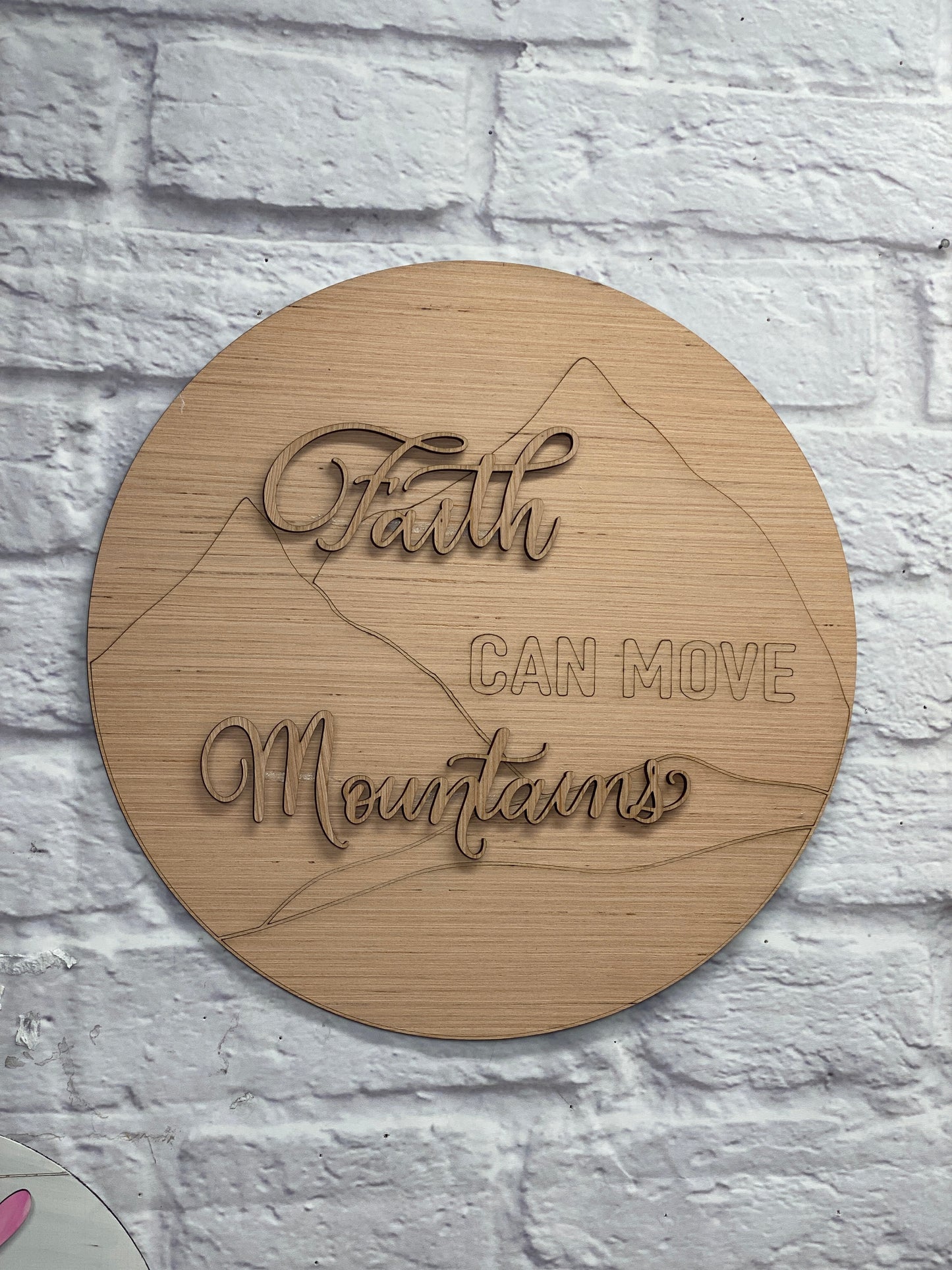 Faith CAN Move Mountains Door Hanger Laser Cut Blank for DIY Project