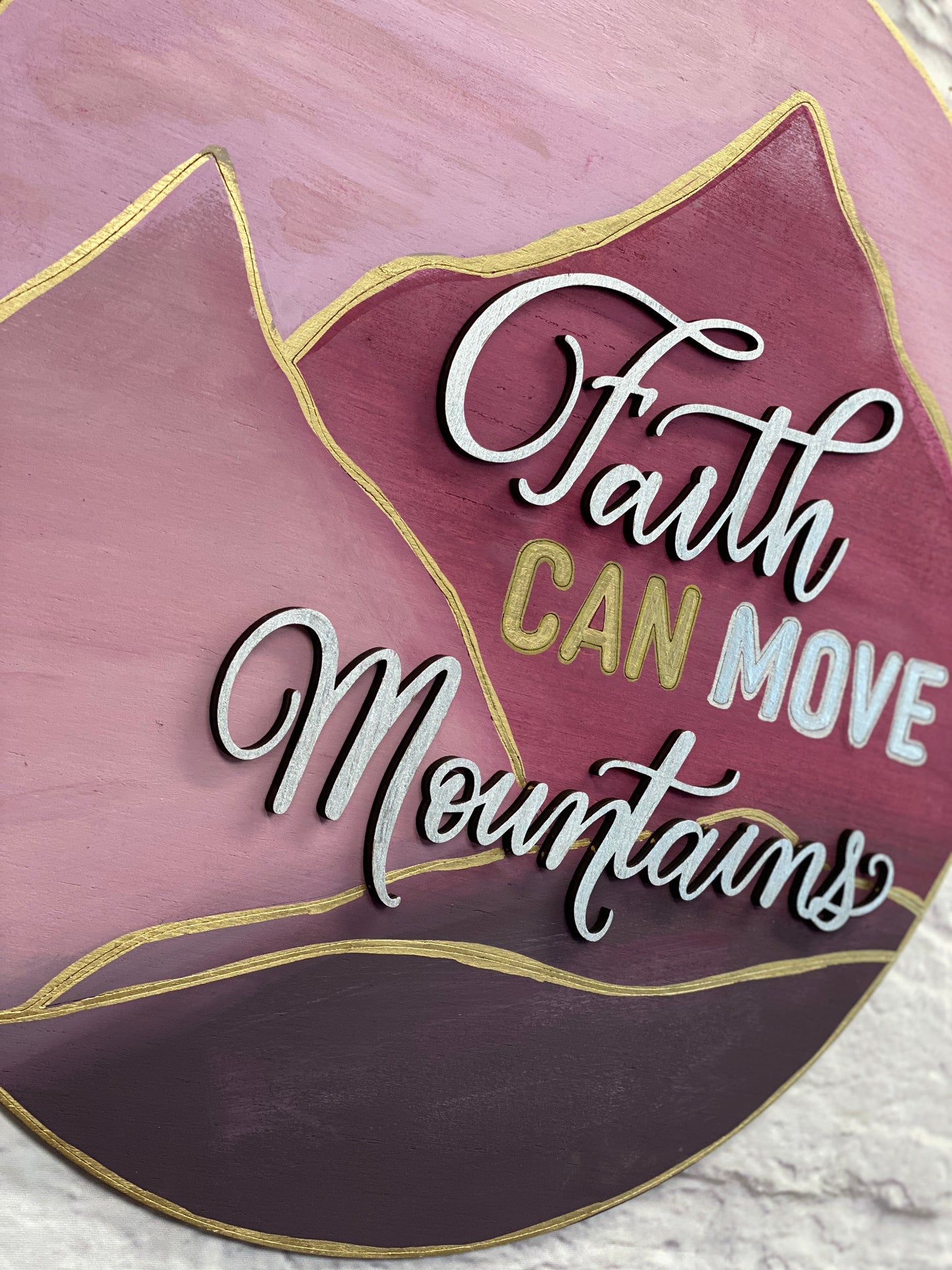 Faith CAN Move Mountains Door Hanger Laser Cut Blank for DIY Project