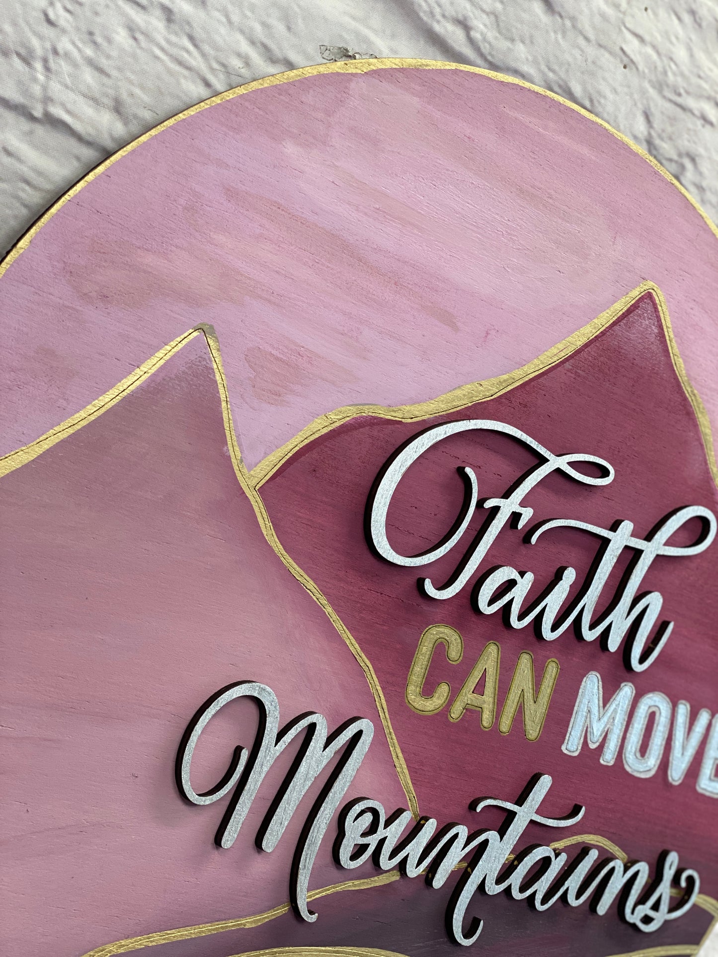Faith CAN Move Mountains Door Hanger Laser Cut Blank for DIY Project