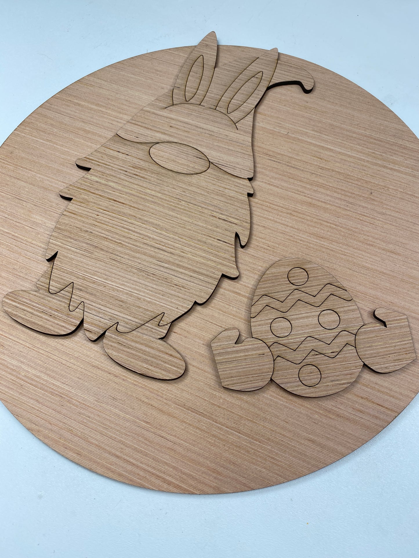 Easter Bunny Gnome Door Hanger Laser Cut Blank for DIY Project