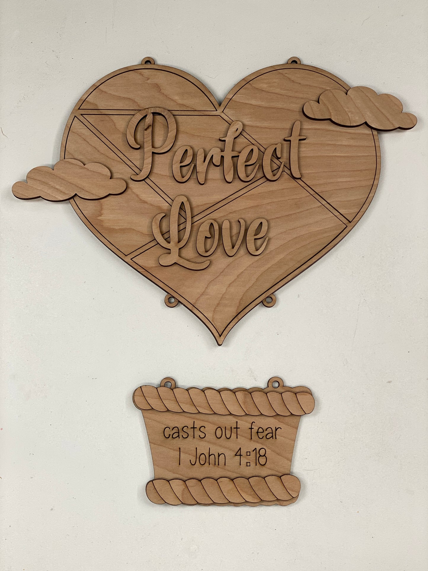Perfect Love Hot Air Balloon Door Hanger Laser Cut Blank for DIY Project