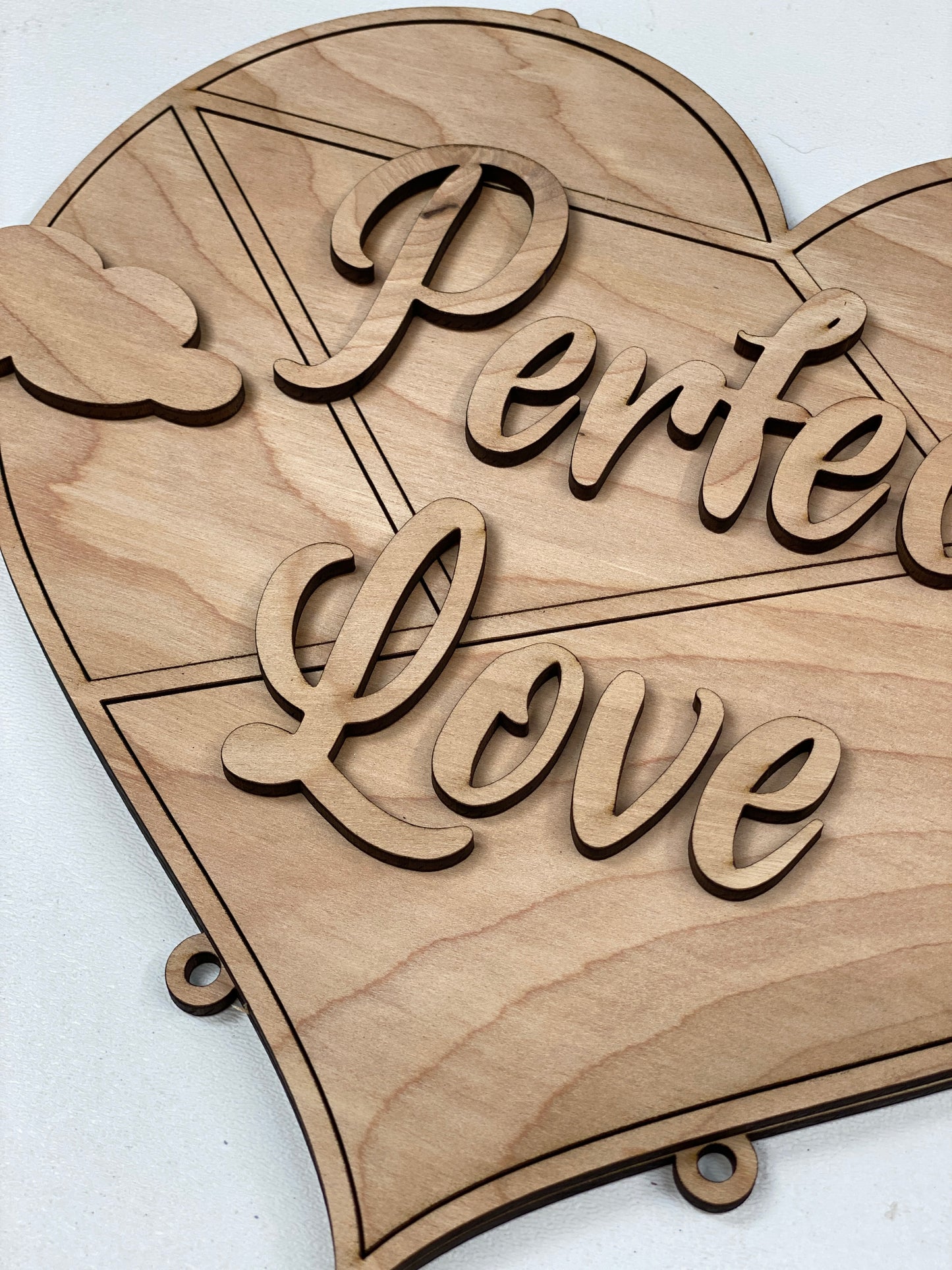 Perfect Love Hot Air Balloon Door Hanger Laser Cut Blank for DIY Project