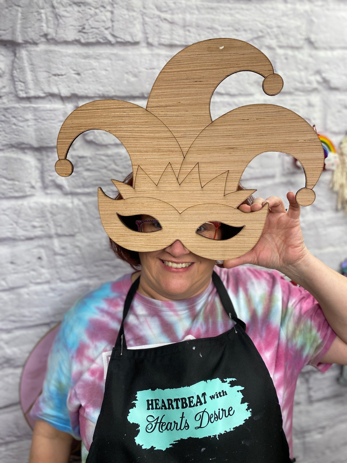 Mardi Gras Mask Door Hanger Laser Cut Blank for DIY Project