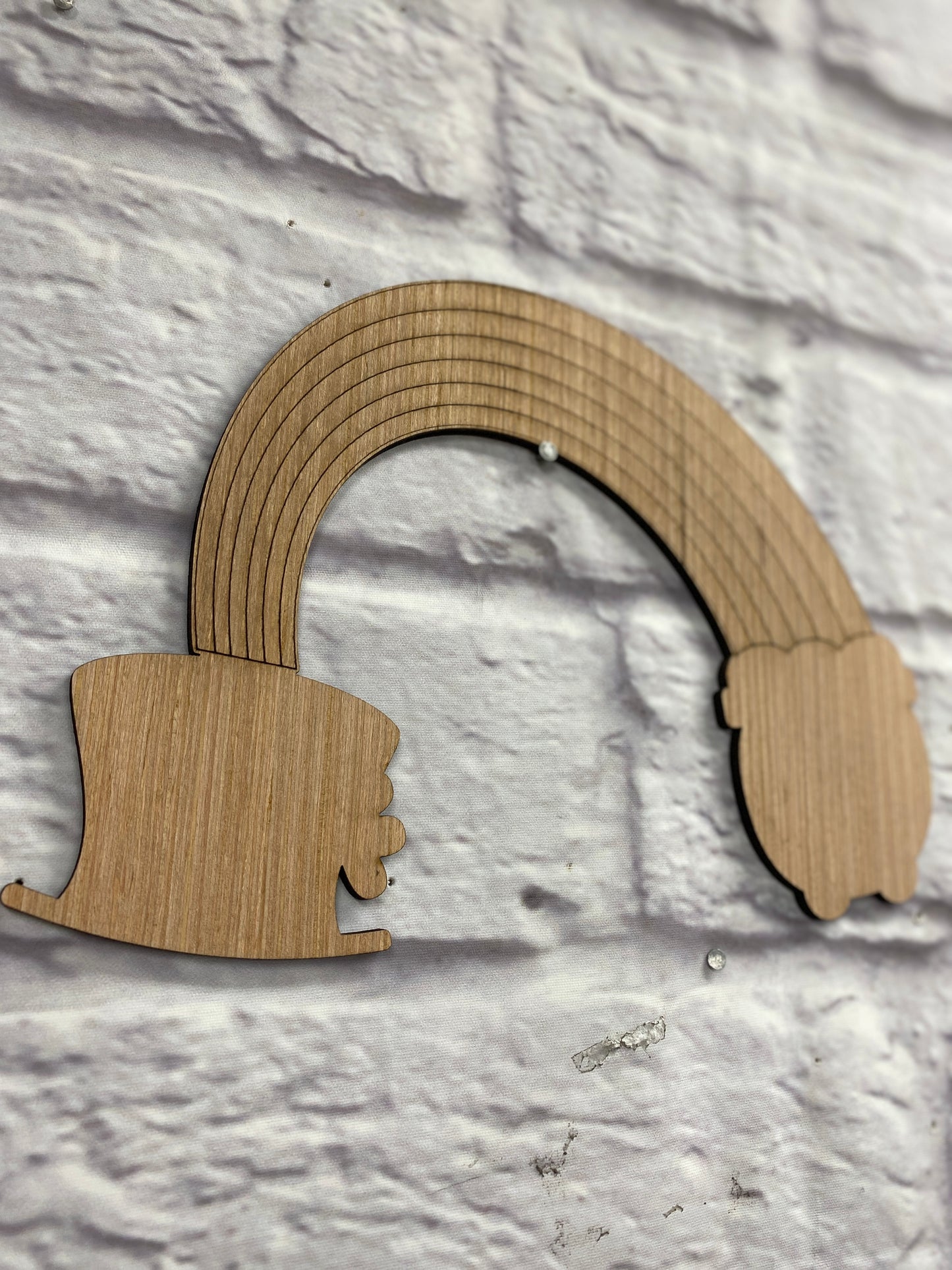 St Patricks Day Rainbow Pot of Gold Door Hanger Laser Cut Blank for DIY Project