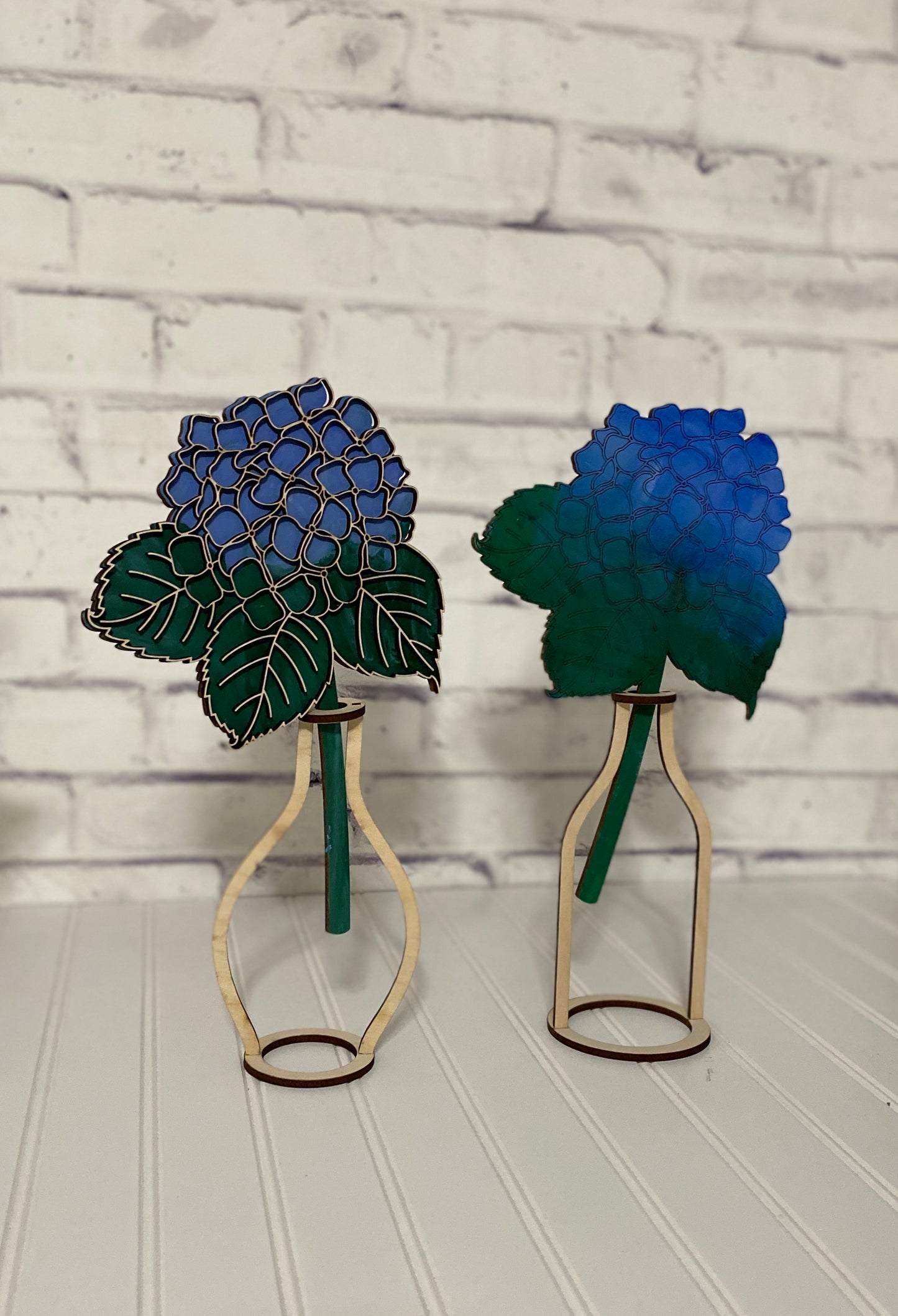 Hydrangeas and Vases Laser Cut Blank for DIY Project