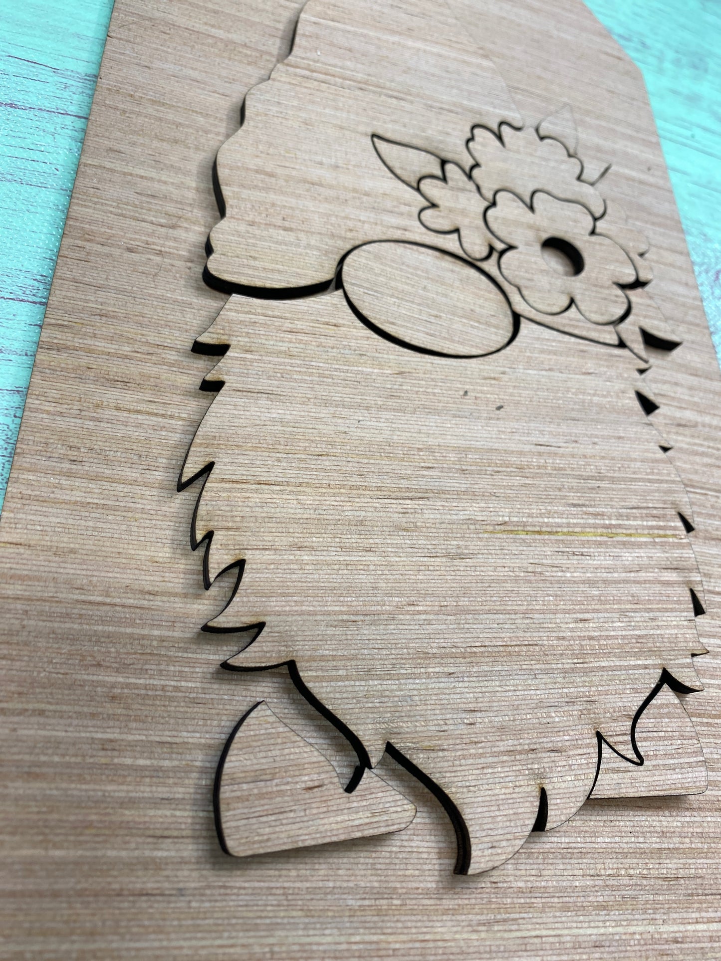 Spring Flowers Gnome Door Tag Hanger Laser Cut Blank for DIY Project