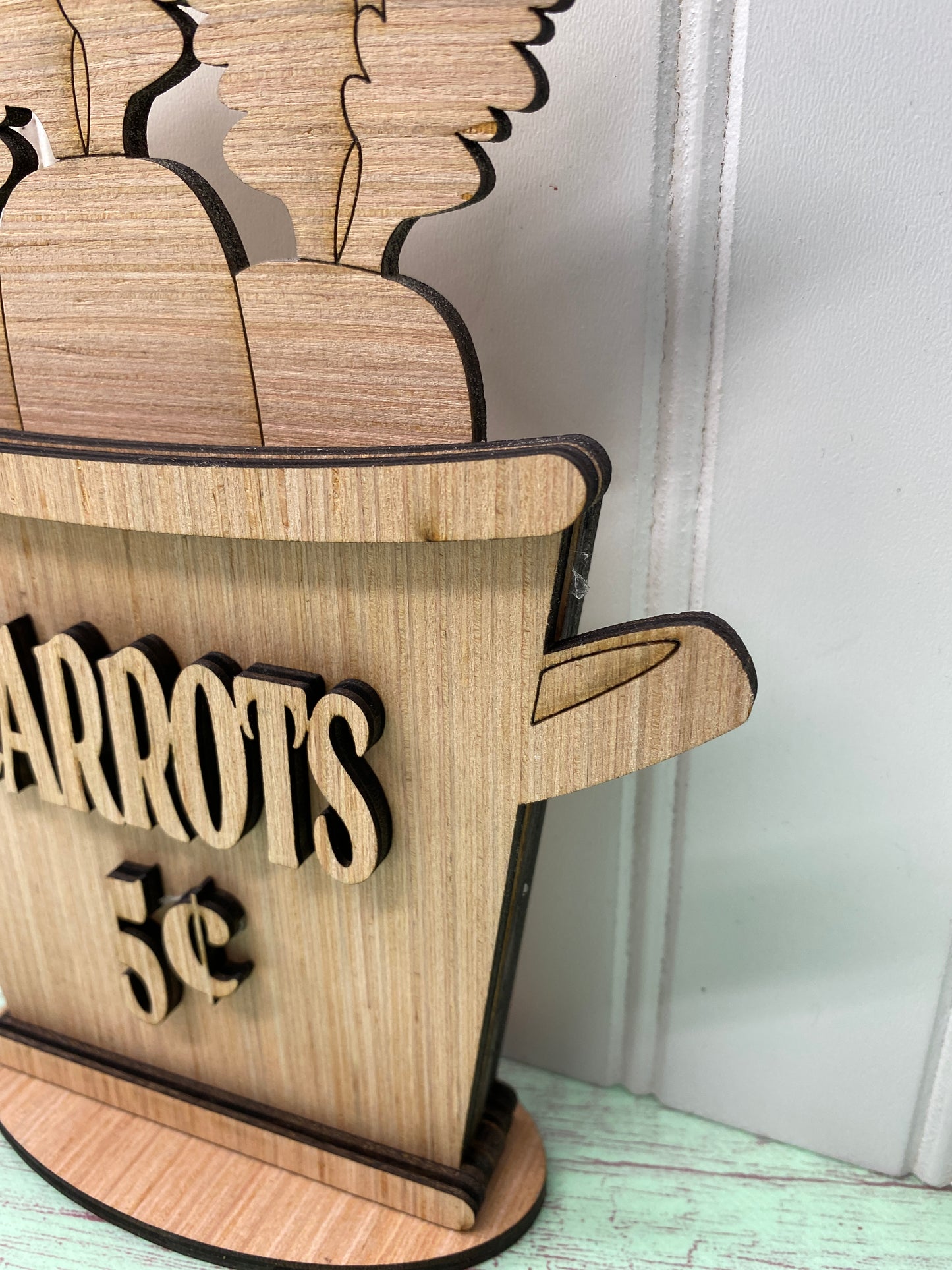 Bucket of Carrots Easter / Spring Decor Laser Cut Blank for DIY Project