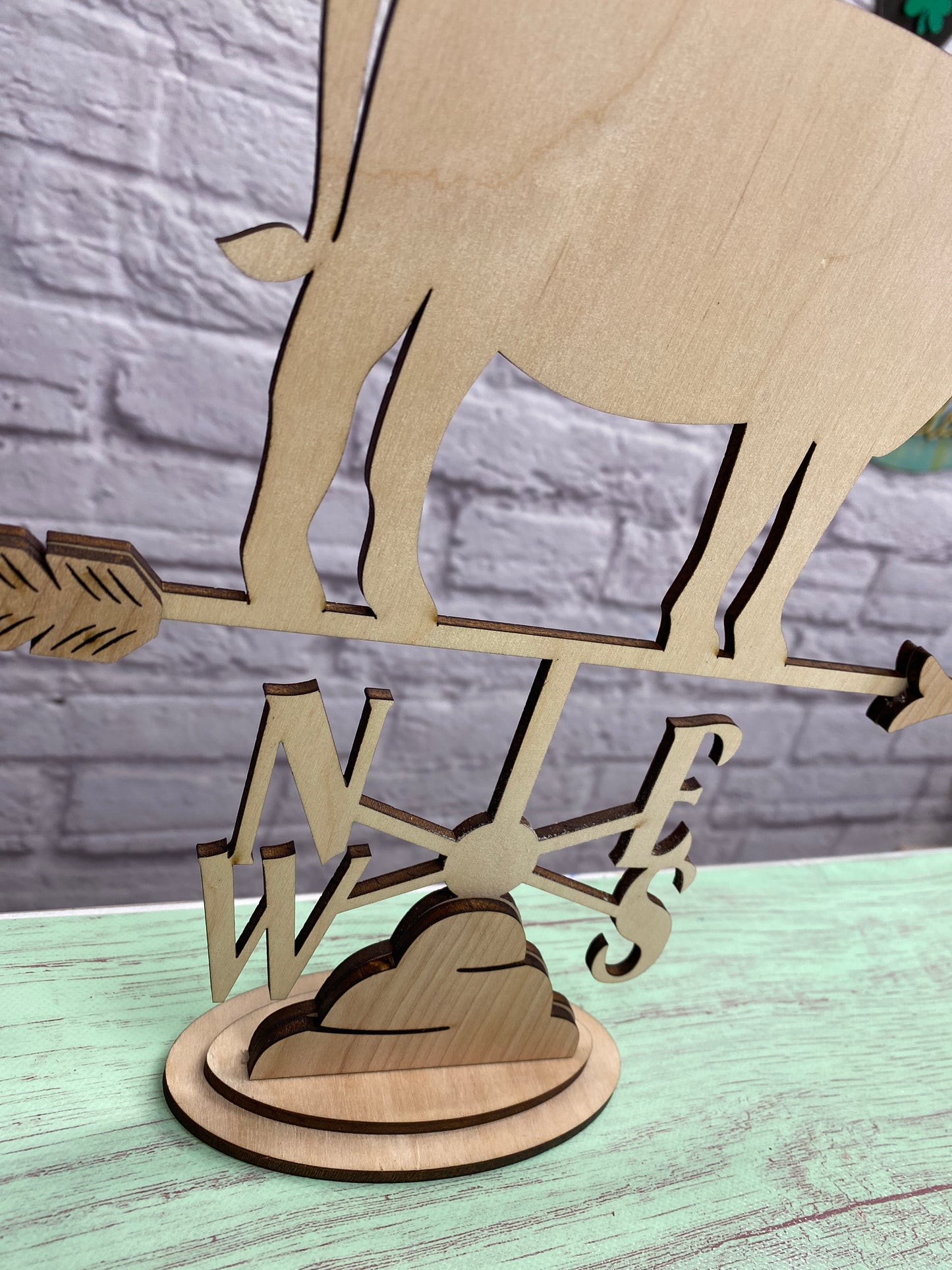 Weather Vane with Animal Stack Trio or Cow Décor Laser Cut Blank for DIY Project