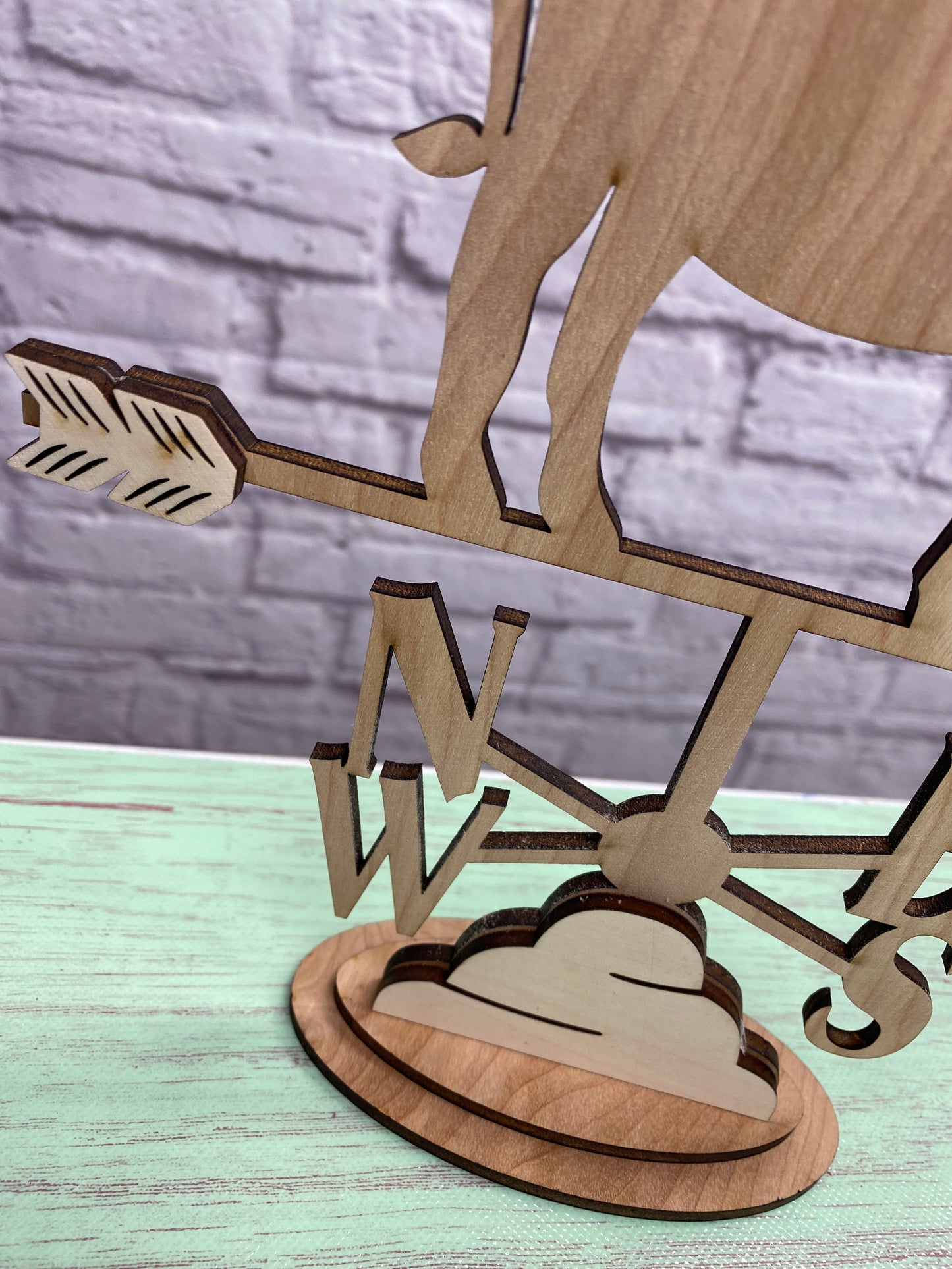 Weather Vane with Animal Stack Trio or Cow Décor Laser Cut Blank for DIY Project