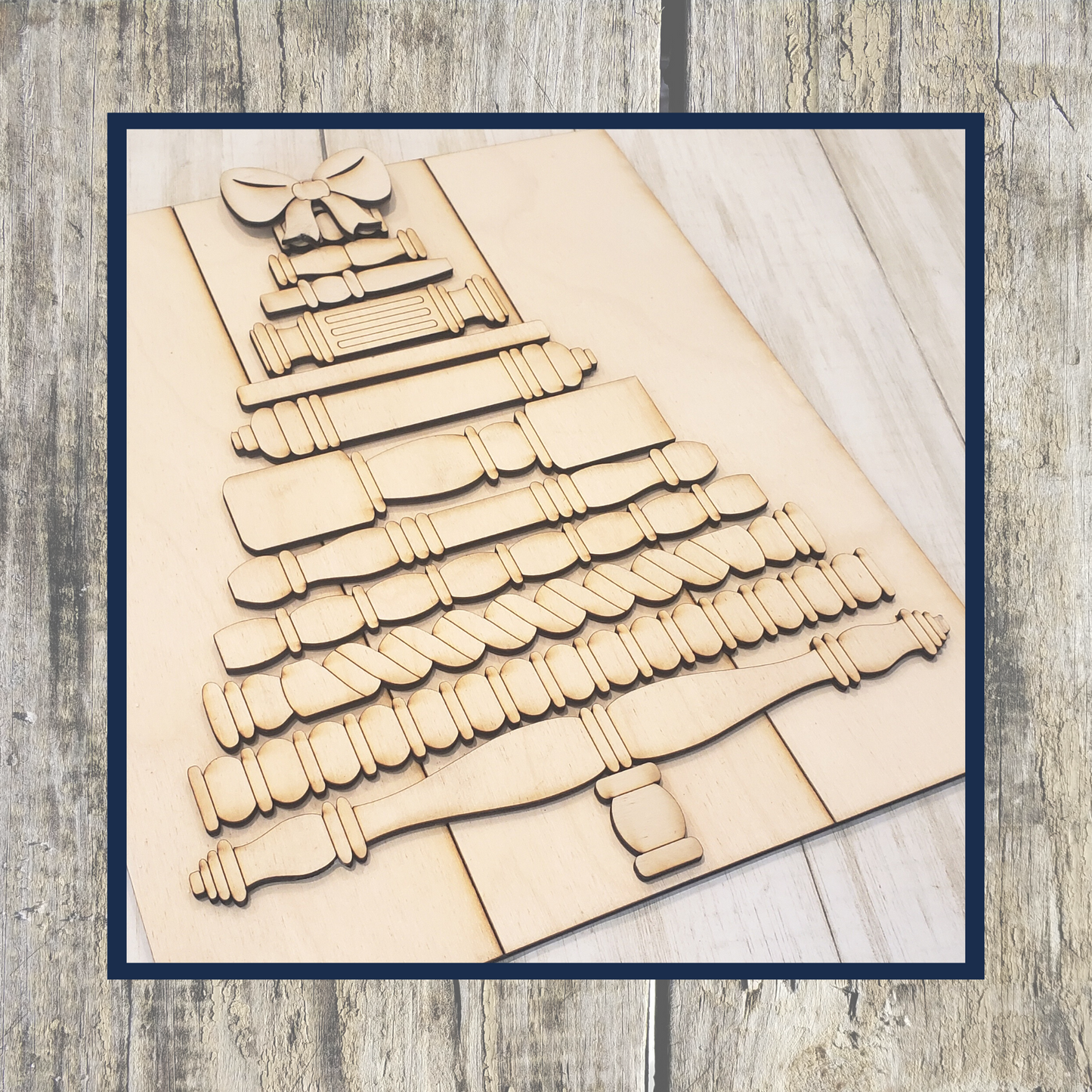 Spindle Christmas Tree Shelf Leaner Laser Cut / Engraved Wooden Blank