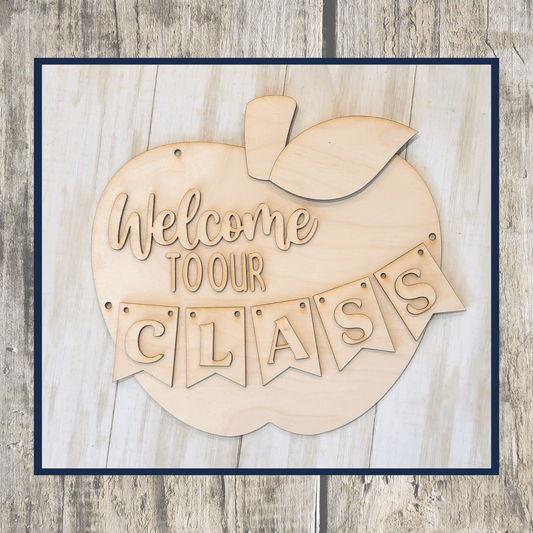Welcome To Our Class Apple Shape Sign / Classroom Decor