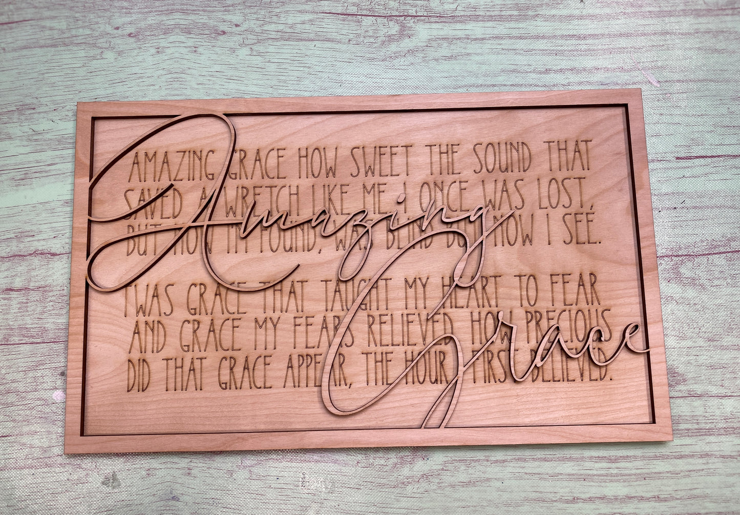 Amazing Grace Sign Laser Cut / Engraved Wooden Blank