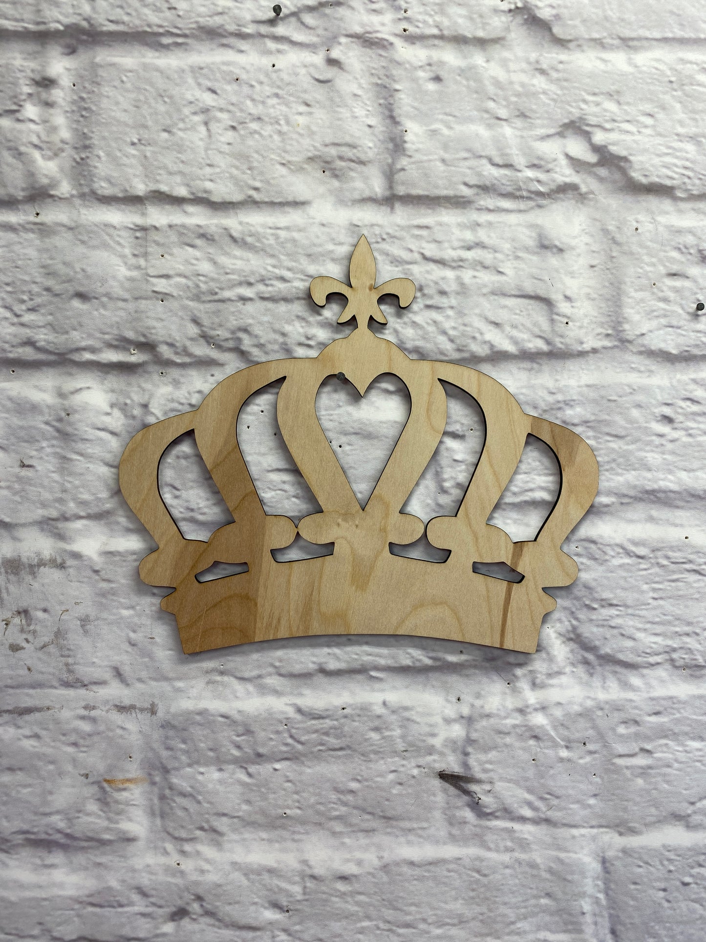 Crown Cutout / Fleur De Lis Crown Laser Cut Wooden Blank