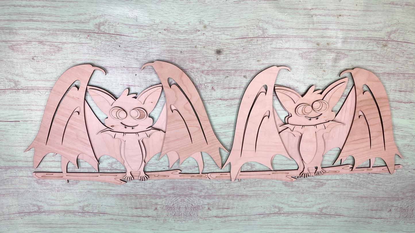 Hanging Bats Laser Cut Blank for DIY Project