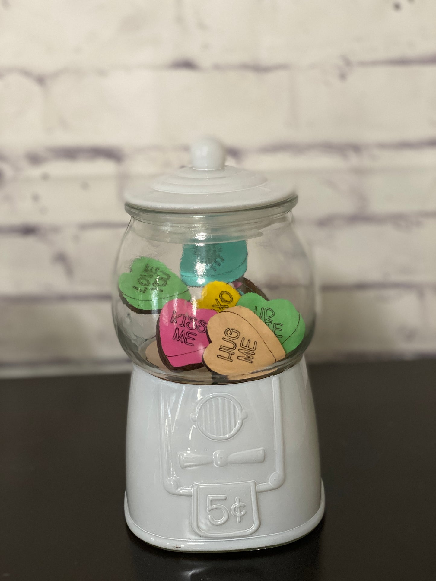 Bubblegum Machine Fillers Valentines Laser Cut / Engraved Wooden Blank