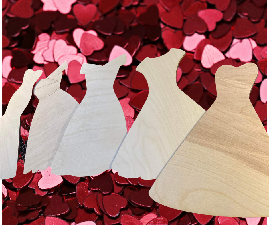 Dress Shapes / Take Five Dress Shapes Laser Cut / Engraved Wooden Blank