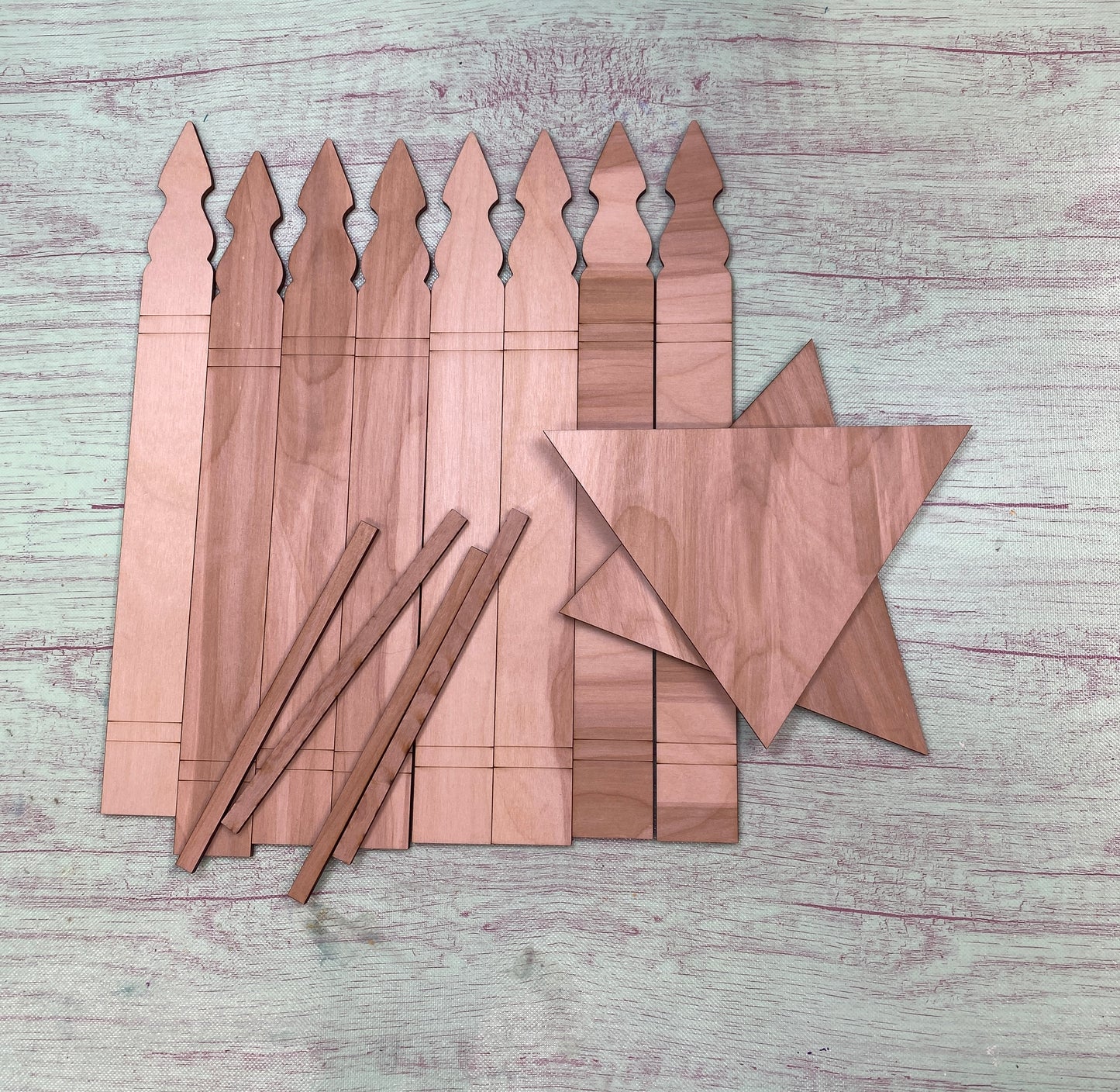Picket Fence Corner Shelf Laser Cut / Wooden Blank