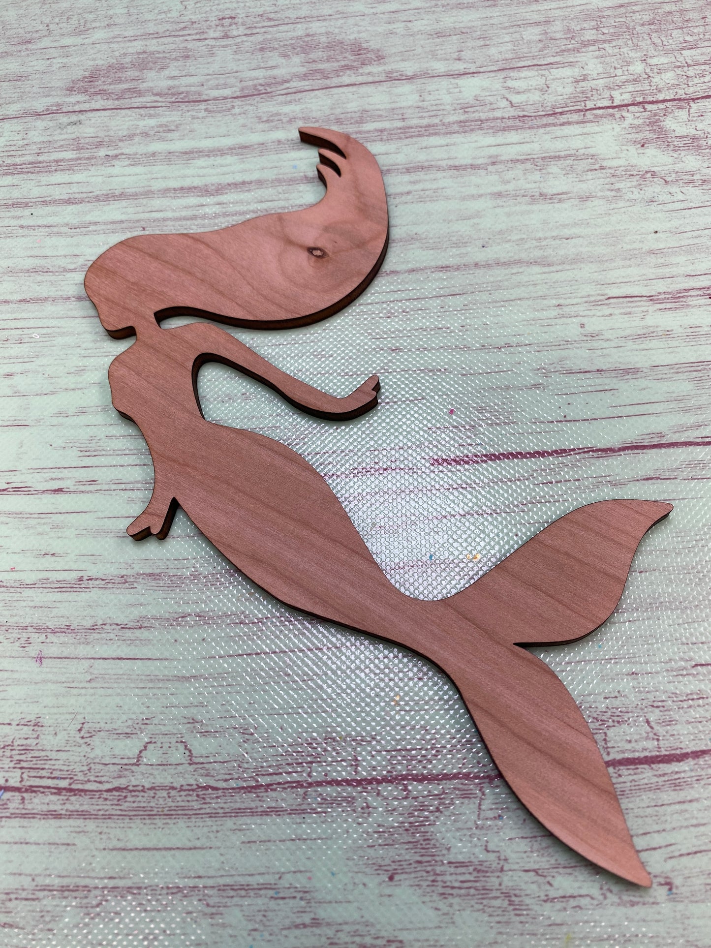Mermaid Silhouette Wooden Laser Cut Out Blank