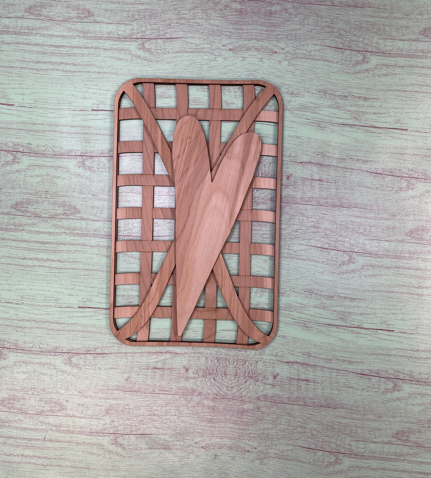 Tobacco Basket and Attachments Layered Door Hanger Laser Cut Blank for DIY Project