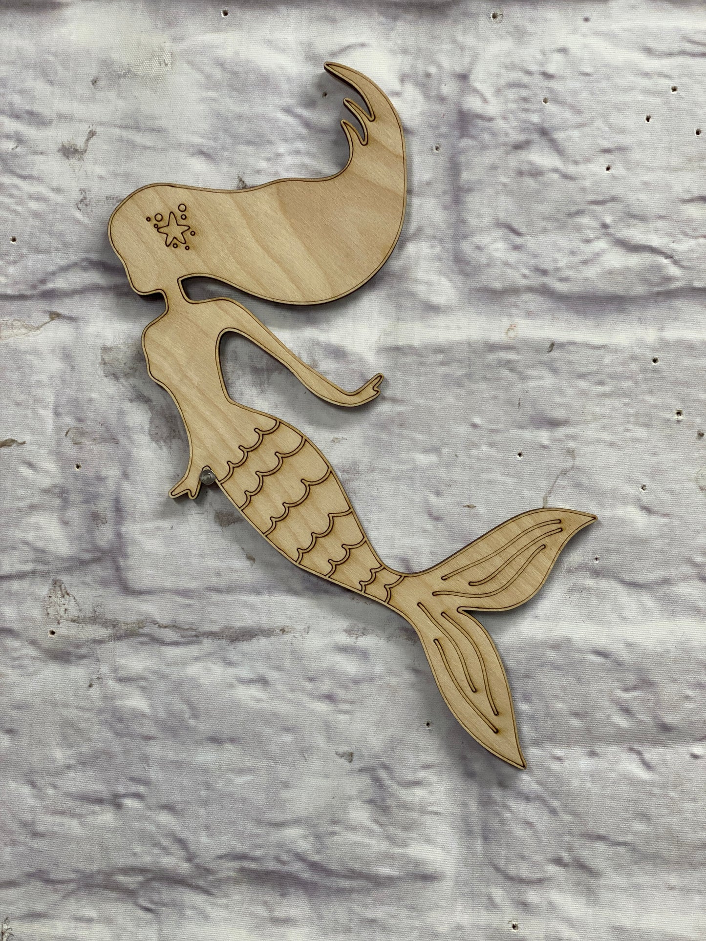 Mermaid Silhouette Wooden Laser Cut Out Blank