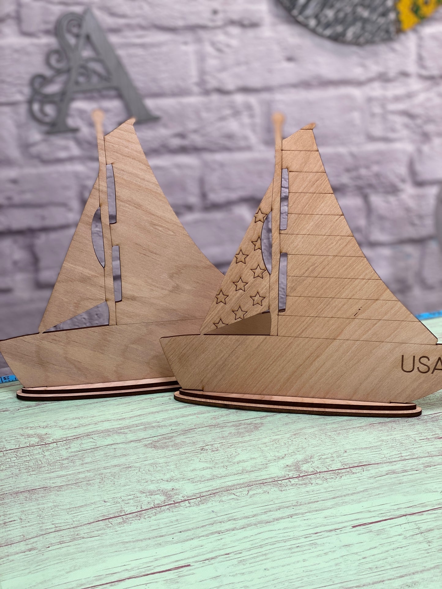 Sailboat Shelf Sitter / Laser Cut Blank for DIY Project