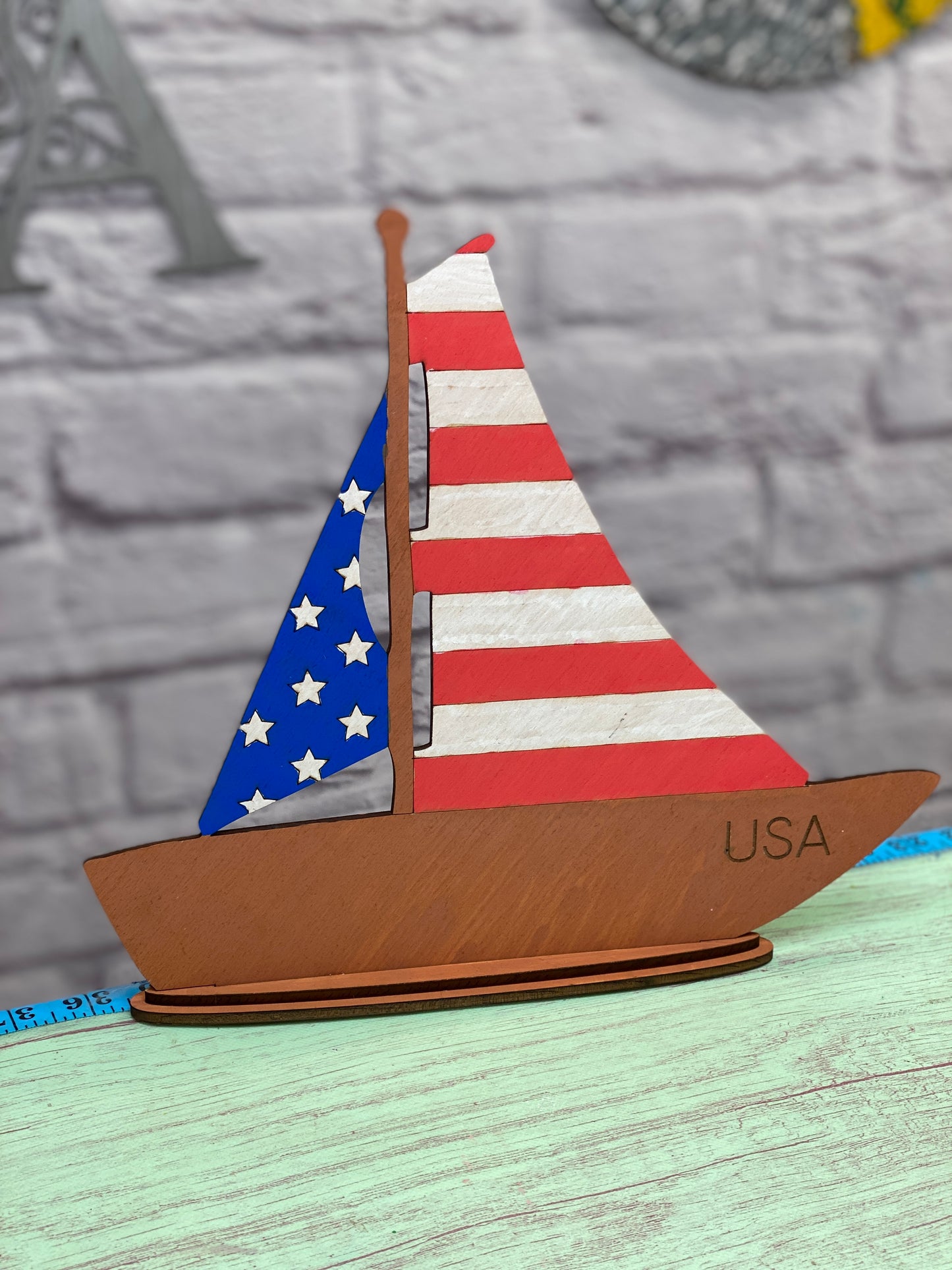 Sailboat Shelf Sitter / Laser Cut Blank for DIY Project