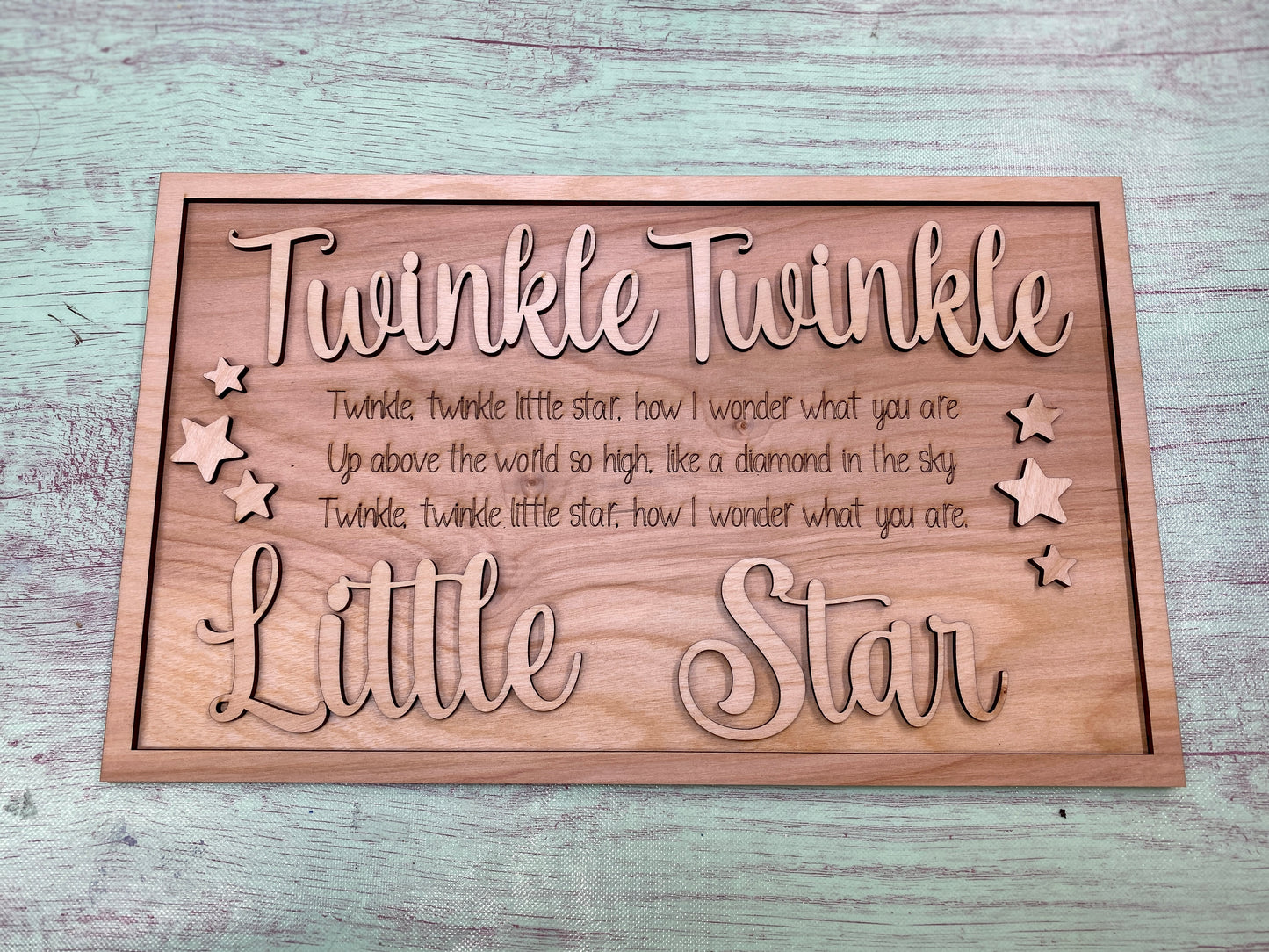 Twinkle Twinkle Little Star Layered Sign Laser Cut / Engraved Wooden Blank