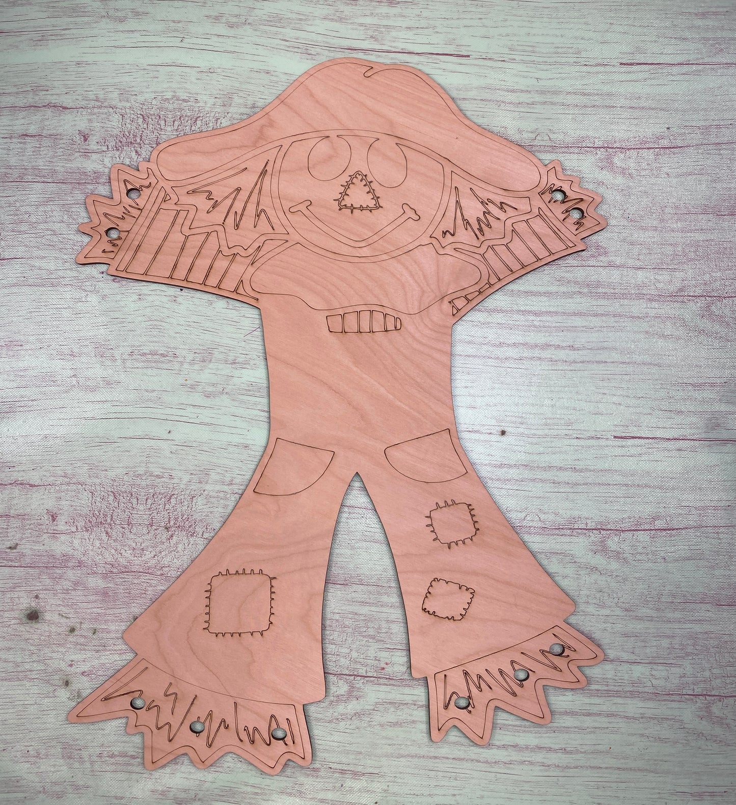 Scarecrow Full Body Etched Design Laser Cut Door Hanger / Blanks for DIY Project