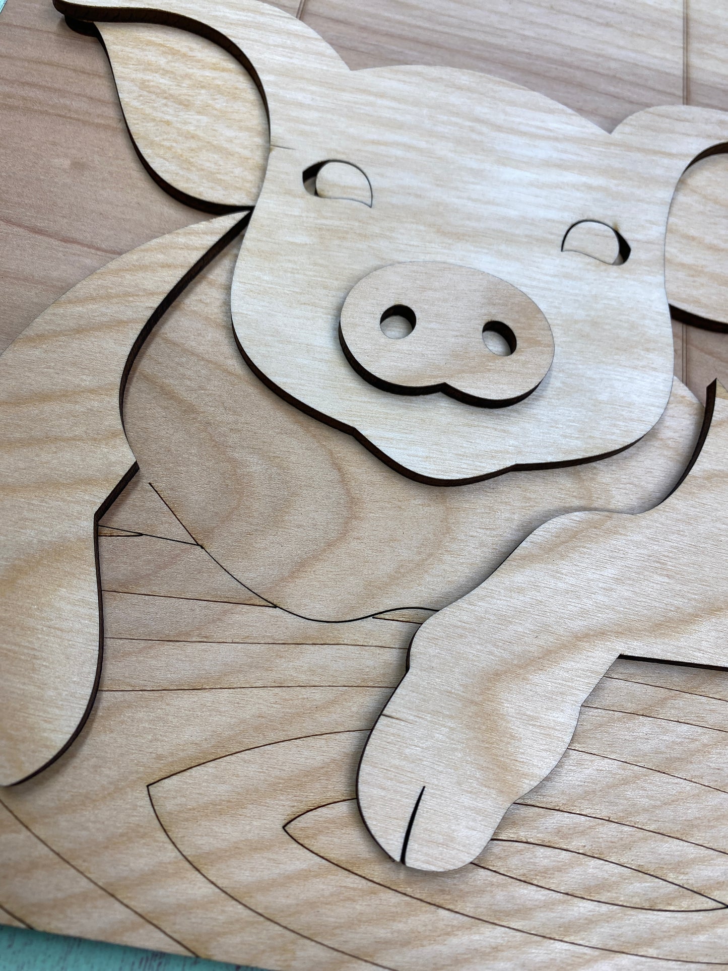 Pig Shelf Leaner / Door Hanger Laser Cut Blank for DIY Project