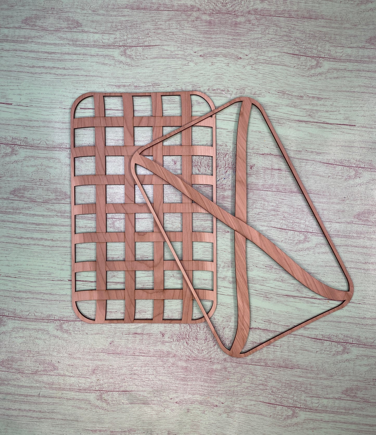 Tobacco Basket and Attachments Layered Door Hanger Laser Cut Blank for DIY Project