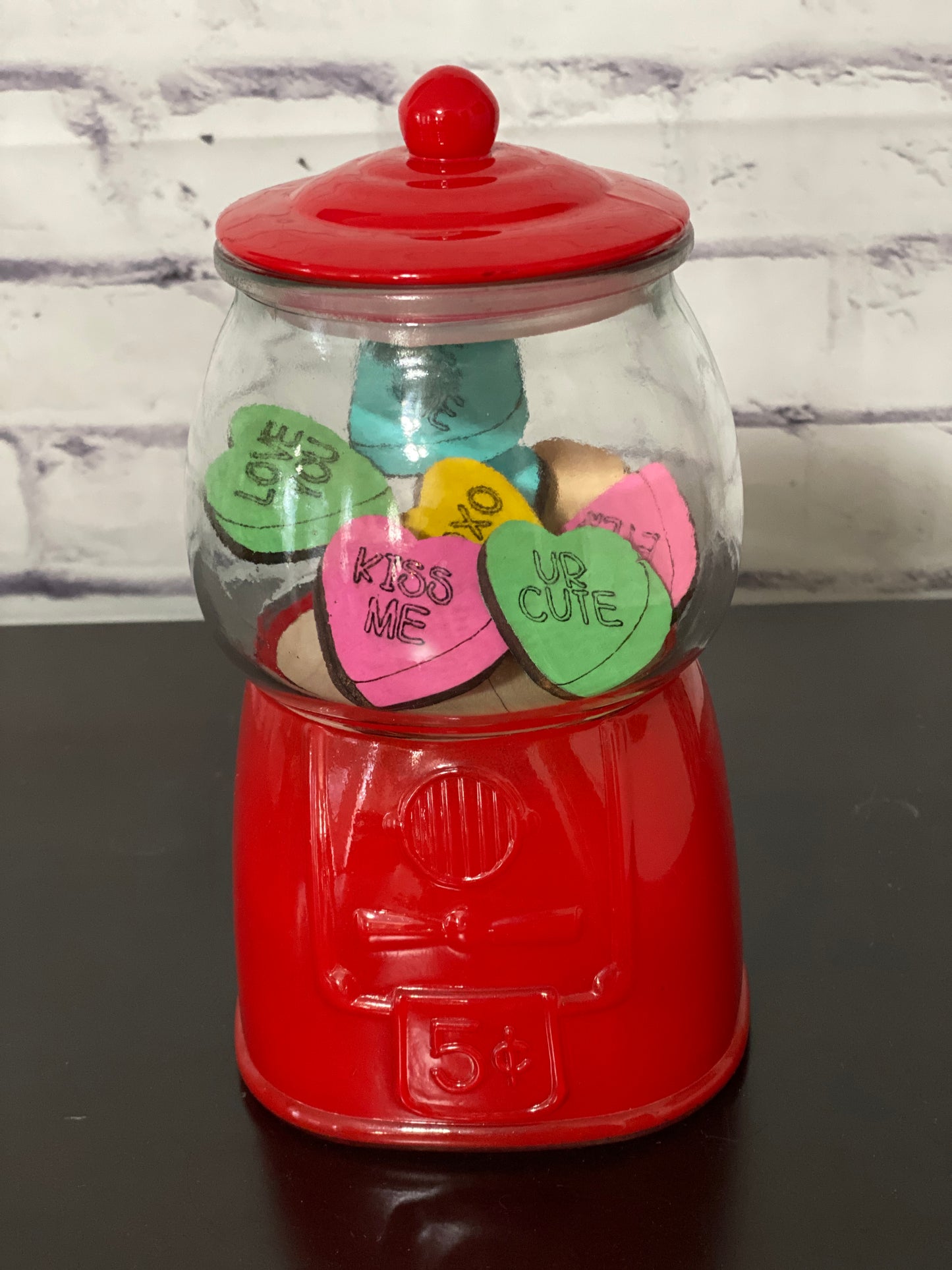 Bubblegum Machine Fillers Valentines Laser Cut / Engraved Wooden Blank