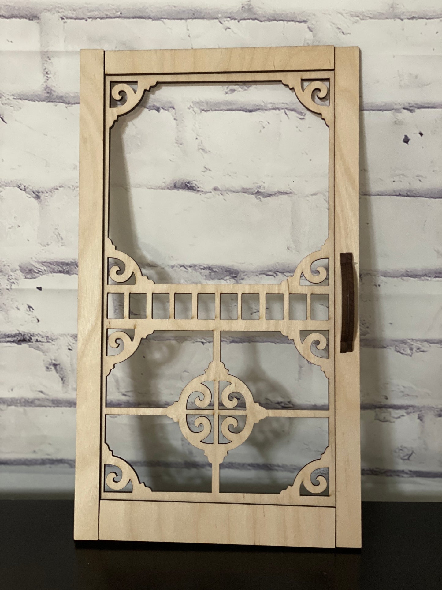Victorian Screen Door and Welcome Mat Laser Cut Wooden Blank