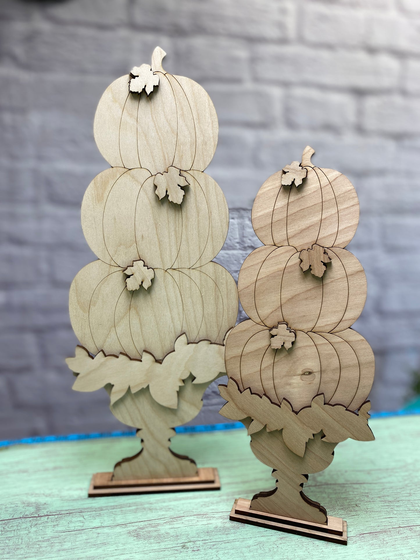 Pumpkin Stack with Urn Laser Cut / Engraved Wooden Blank