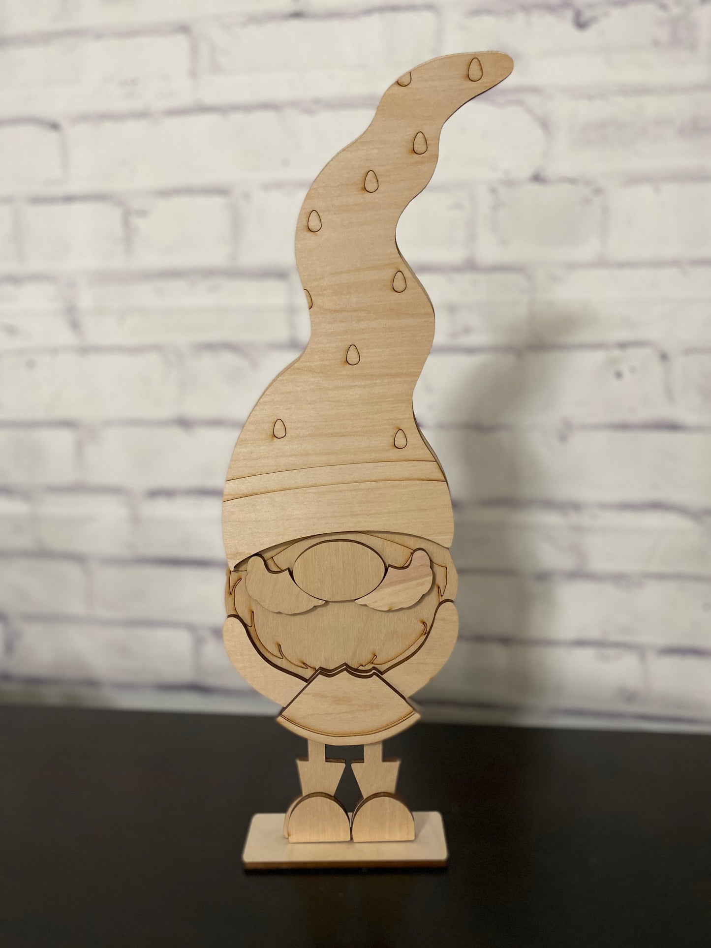 Gnome Skinny Let Standing Shelf Sitter / Laser Cut Blank for DIY Project