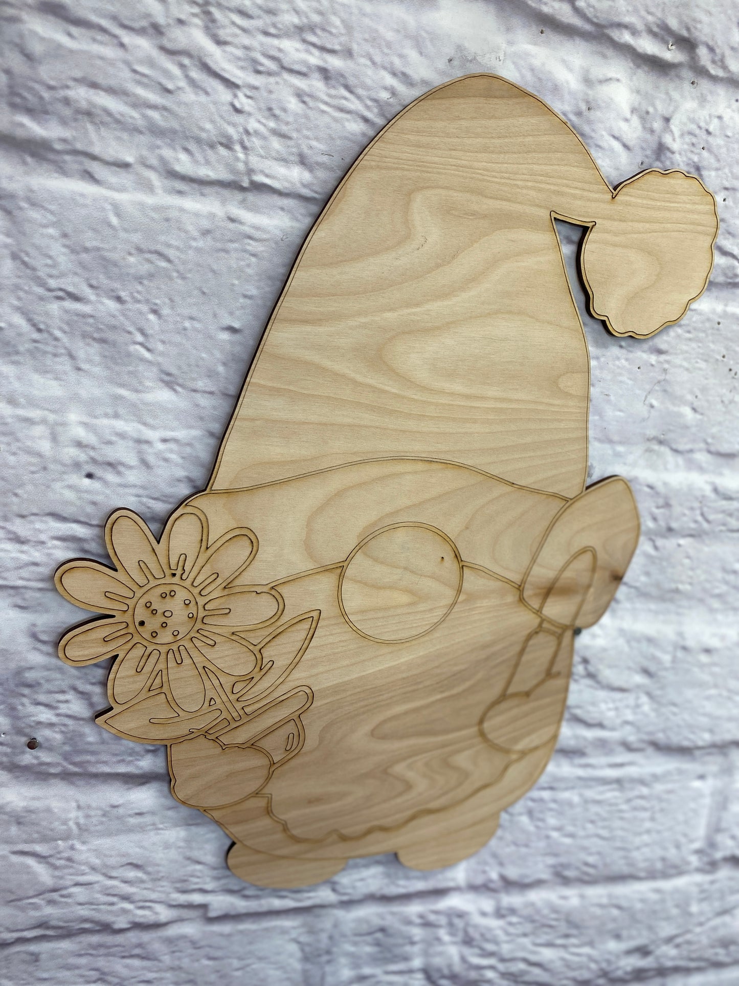Garden Gnome Gardening Door Hanger / Wall Décor Laser Cut Blank for DIY Project