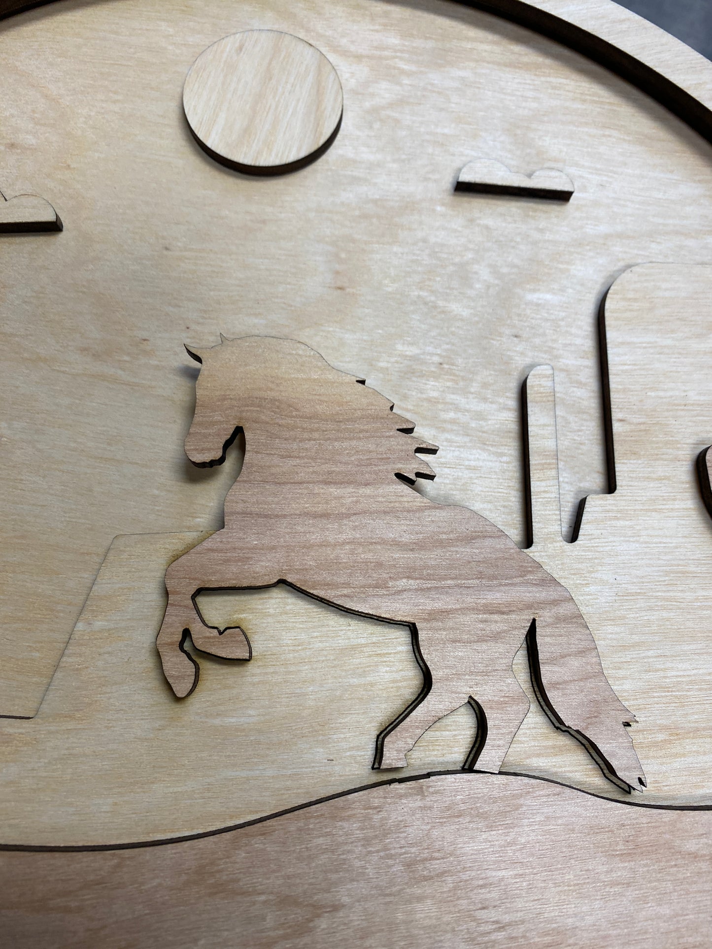Horse at Sunset Door Hanger / wall Decor Laser Cut Blank for DIY Project