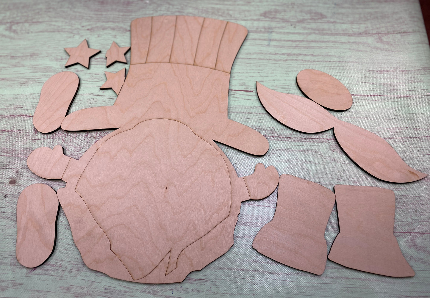 Uncle Sam Gnome Door Hanger Laser Cut Blank for DIY Project