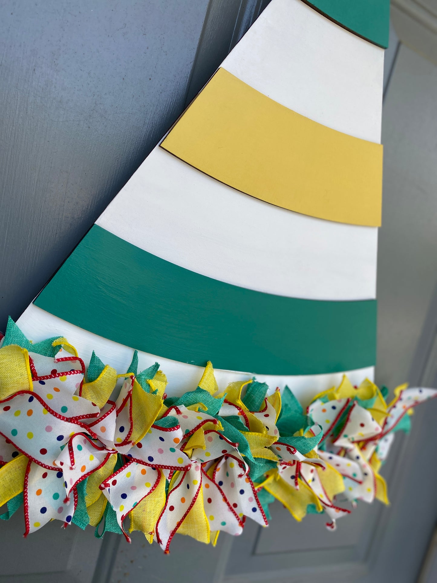 Painted 24" Party Hat Door Hanger / Wall Decor