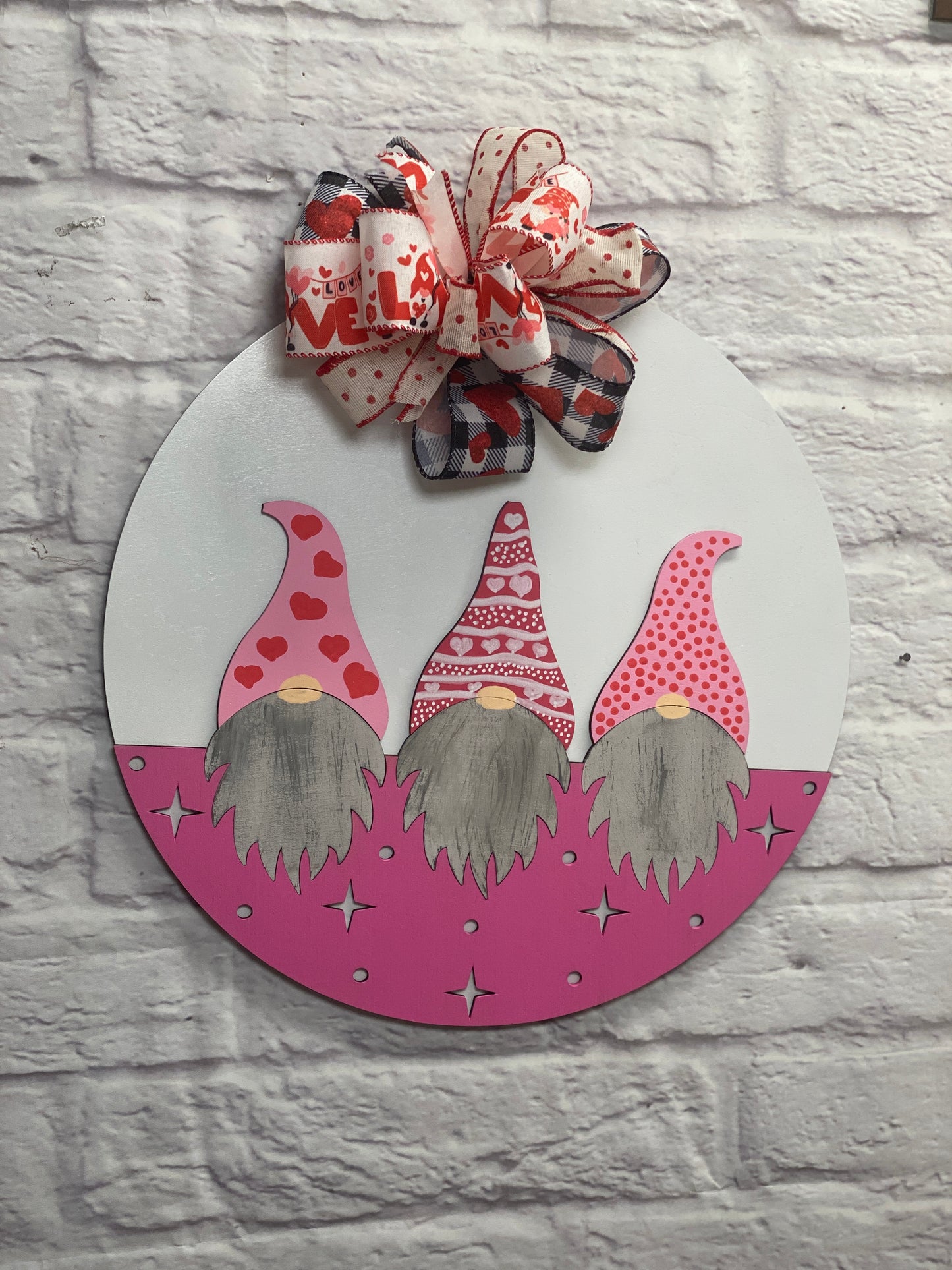Gnome Trio 3D Laser Cut Wood Blank Cutout Door Hanger